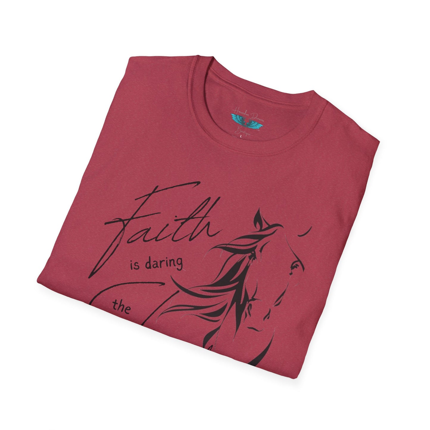 Faith and Horses in black Unisex Softstyle Graphic Tee