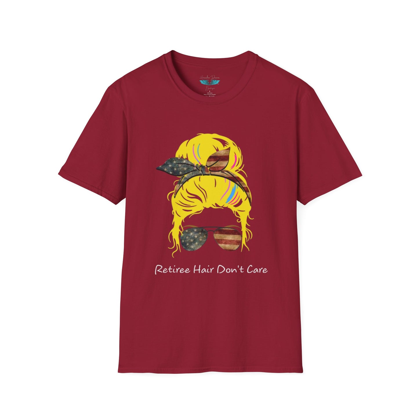 Retiree Hair Don't Care - Military Airforce - Soft Style Women's Graphic Tee
