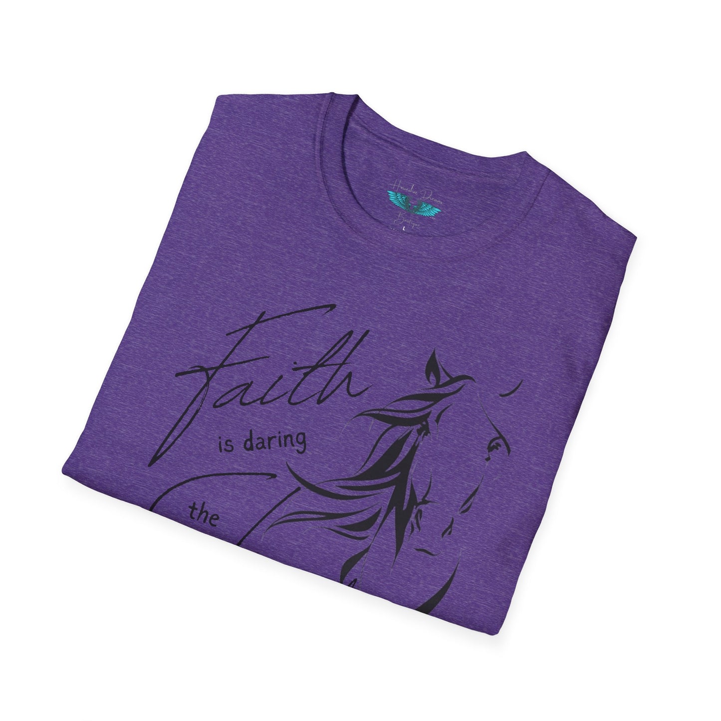 Faith and Horses in black Unisex Softstyle Graphic Tee
