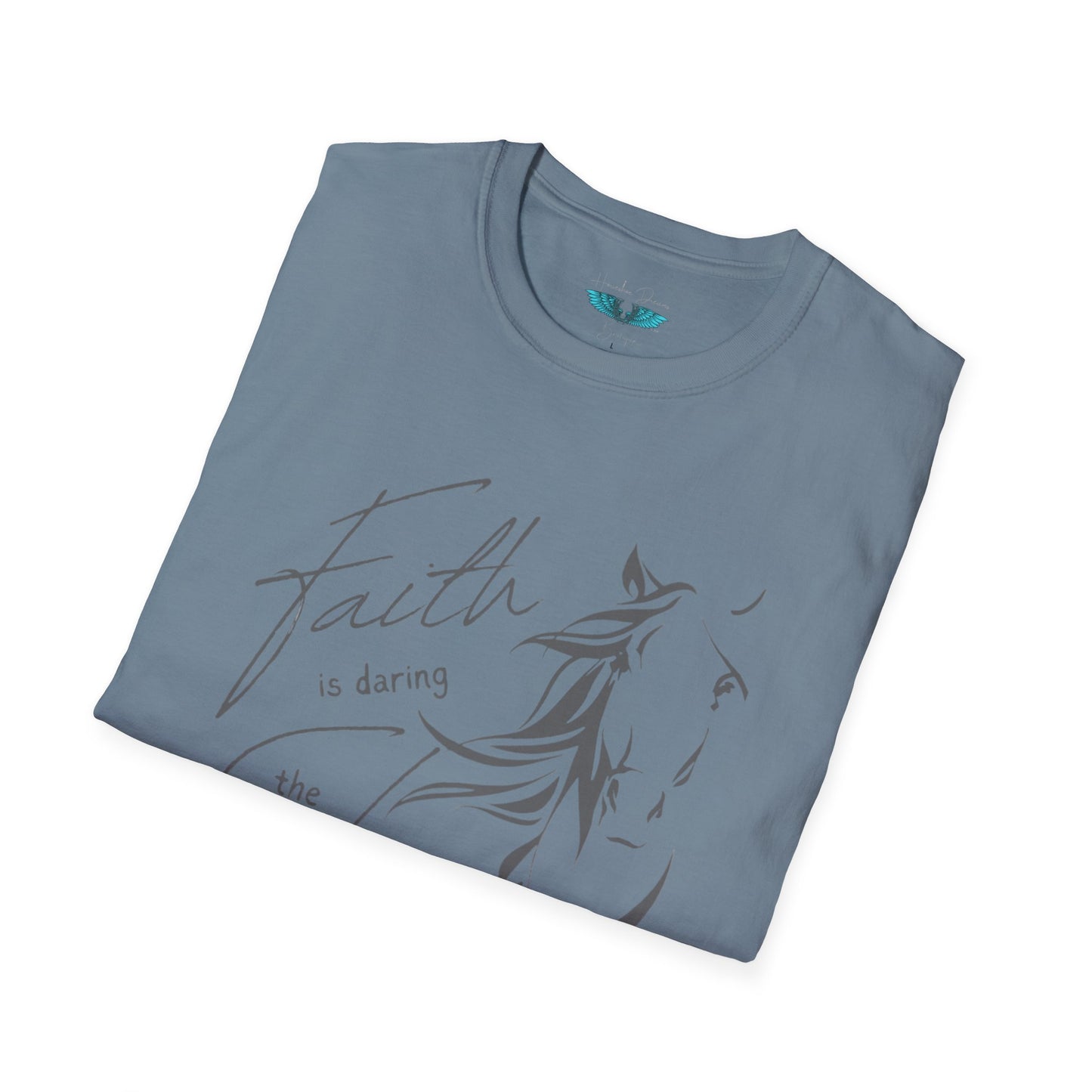 Faith and Horses in Grey Unisex Softstyle Graphic Tee