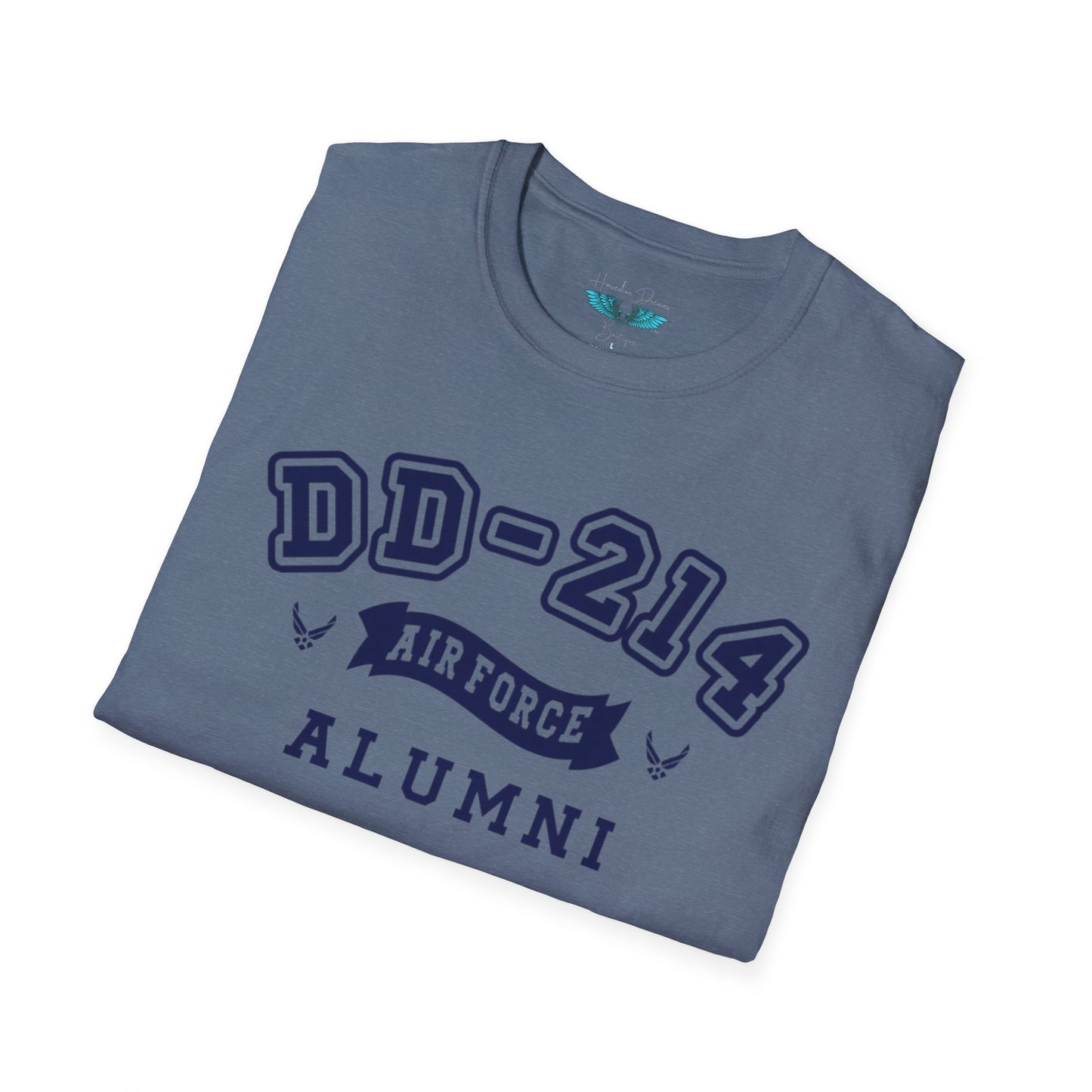 Air Force Alumni Women's Soft Style T-Shirt Letters in Navy