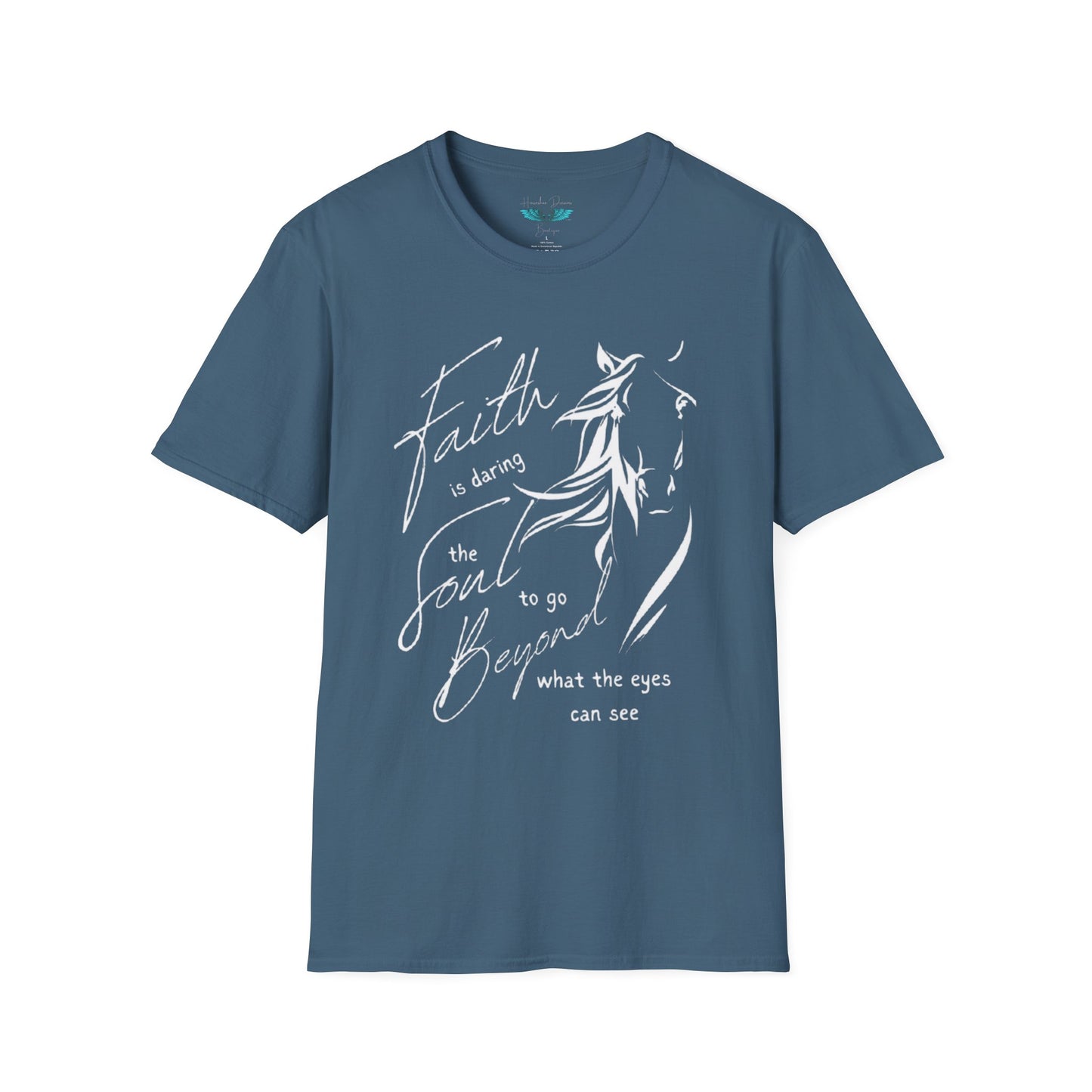 Faith and Horses in White Unisex Softstyle T-Shirt