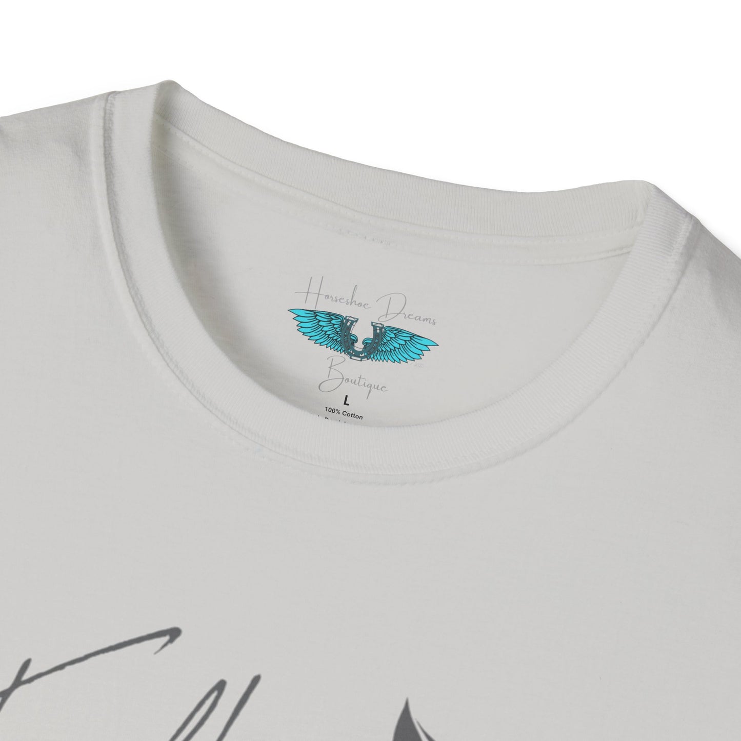 Faith and Horses in Grey Unisex Softstyle Graphic Tee