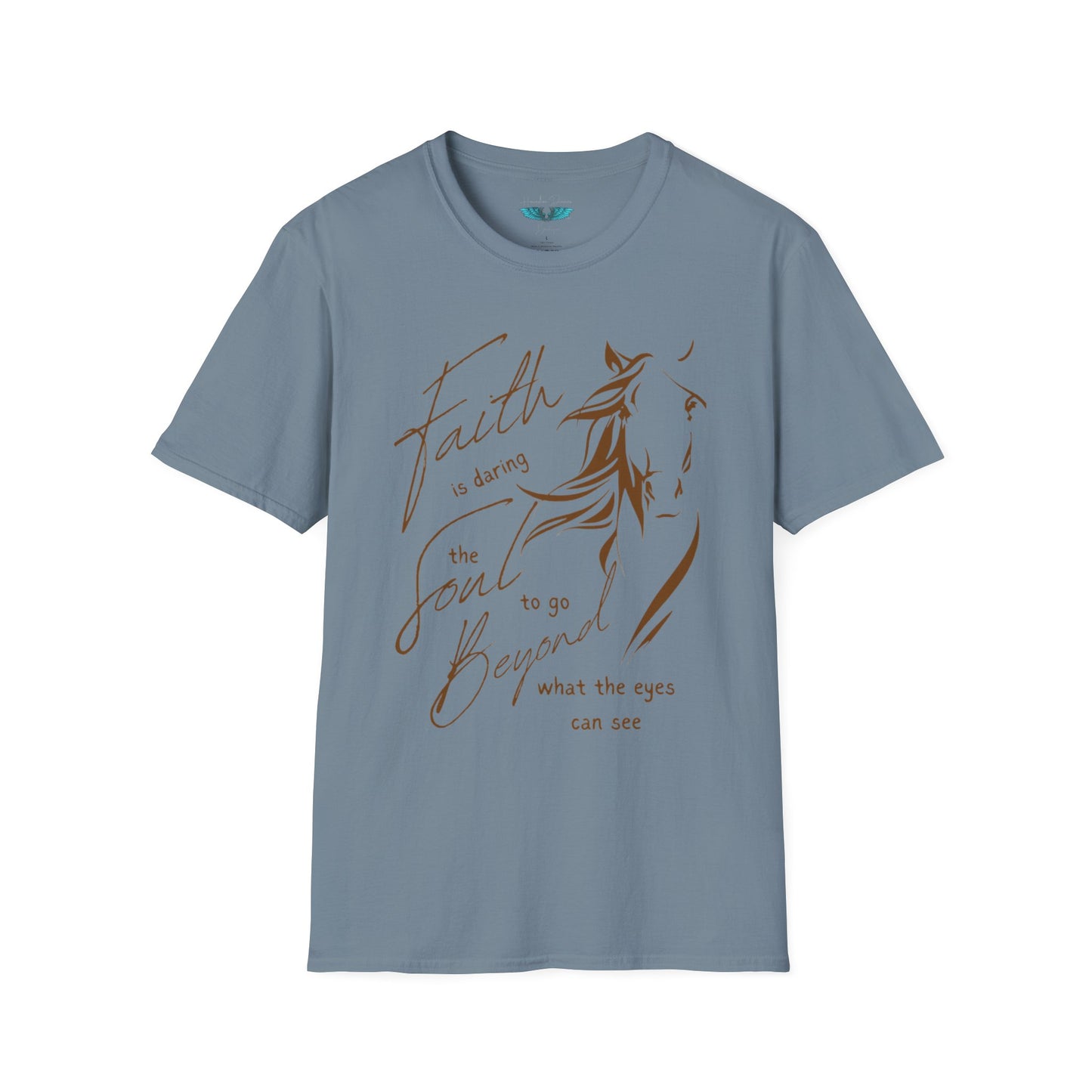 Faith and Horses in Brown Unisex Softstyle T-Shirt