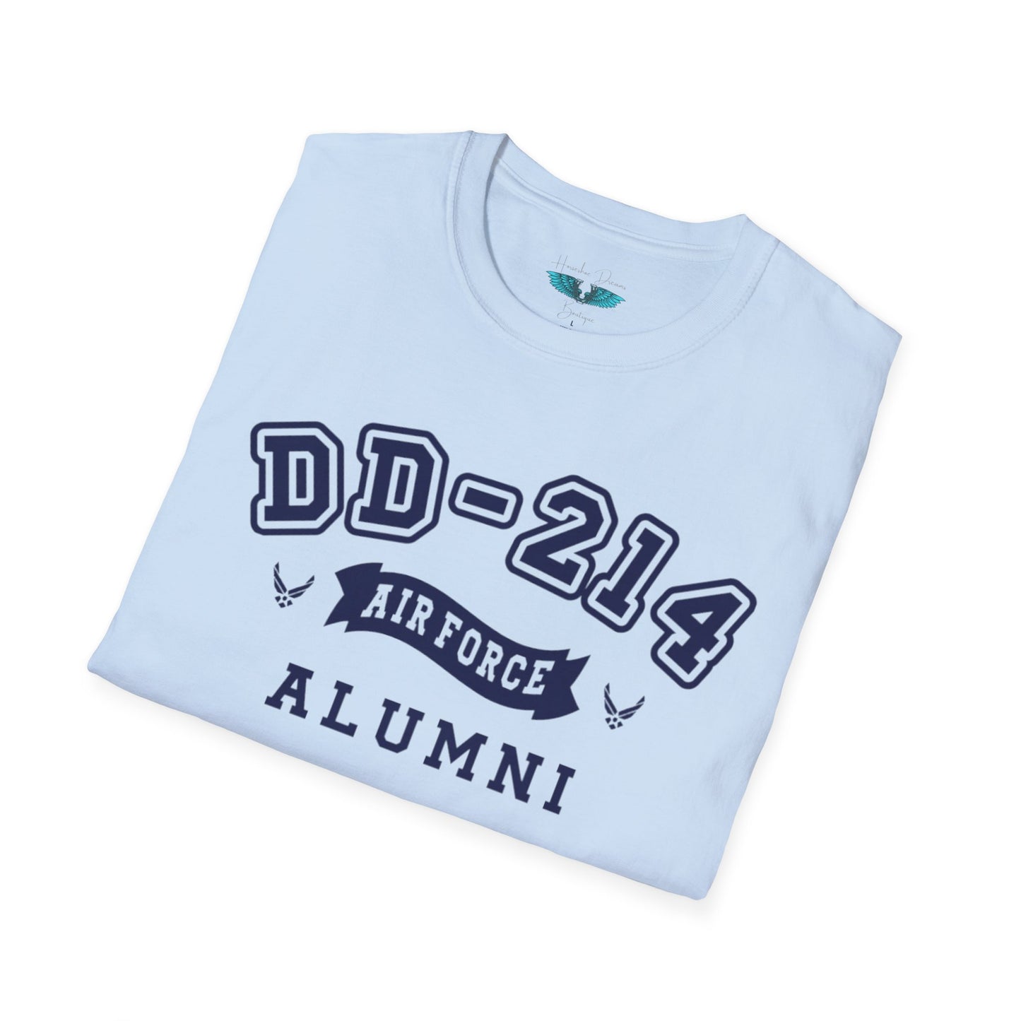 Air Force Alumni Women's Soft Style T-Shirt Letters in Navy