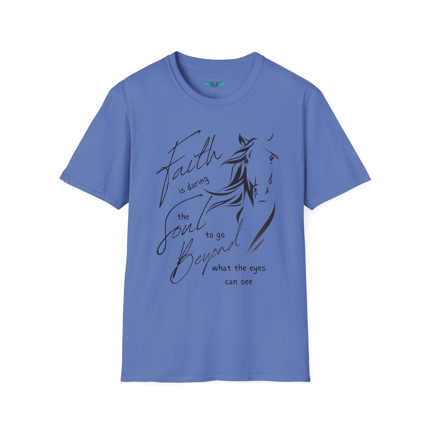 Faith and Horses in black Unisex Softstyle Graphic Tee