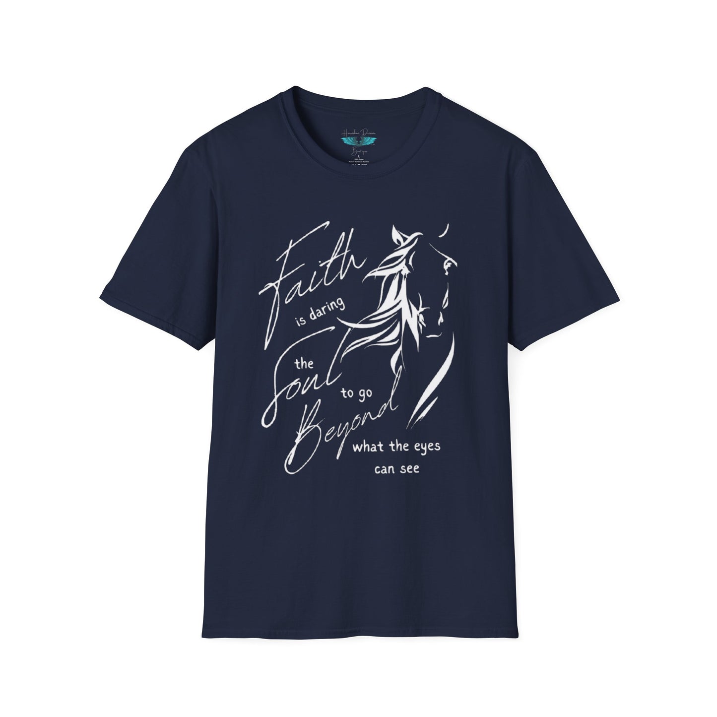 Faith and Horses in White Unisex Softstyle T-Shirt