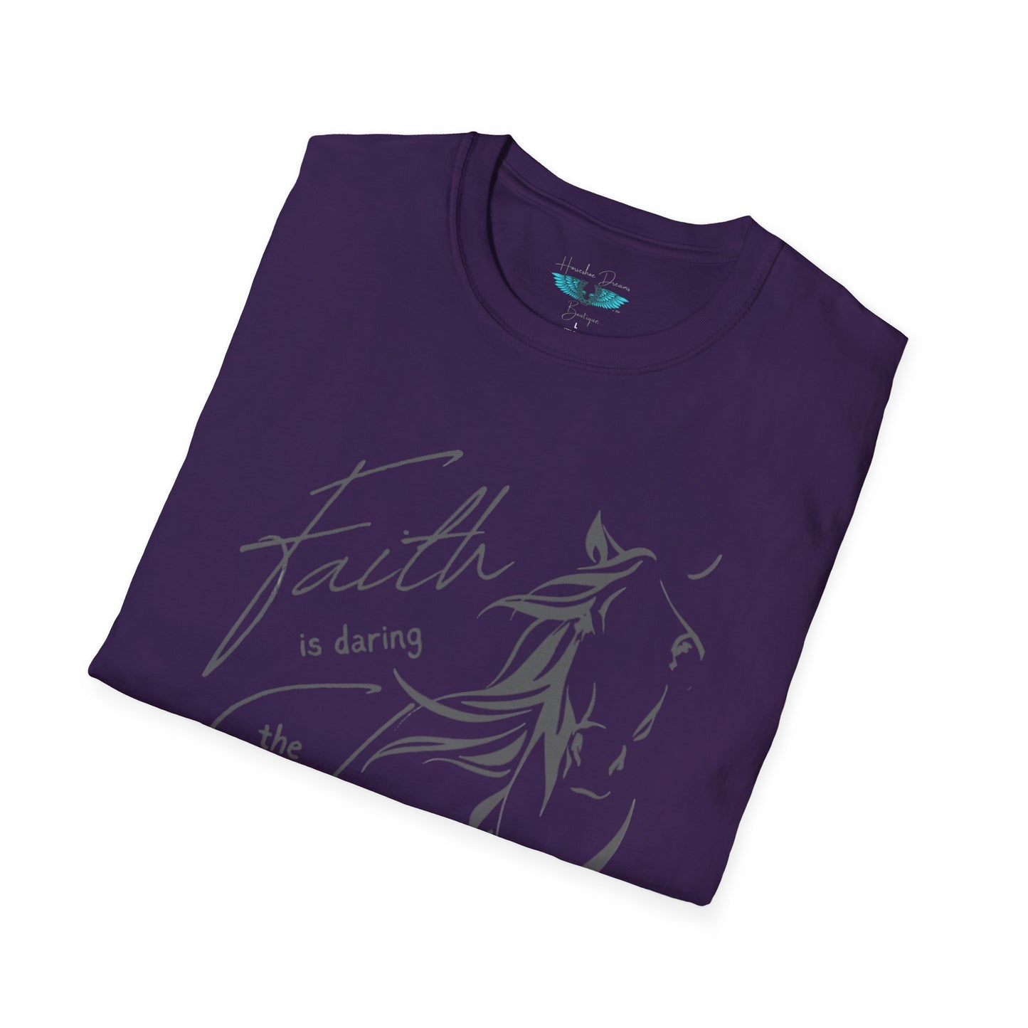 Faith and Horses in Grey Unisex Softstyle Graphic Tee