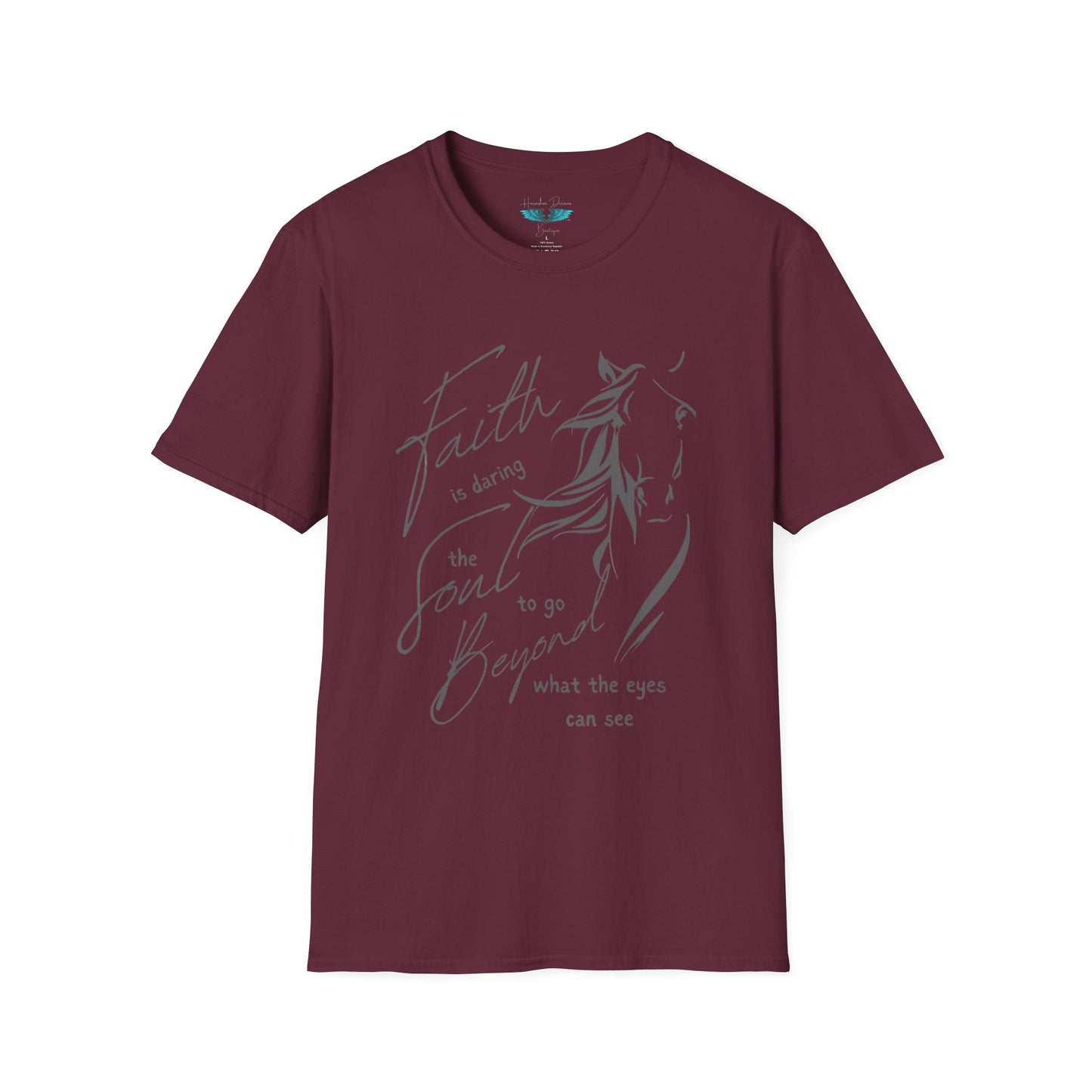 Faith and Horses in Grey Unisex Softstyle Graphic Tee