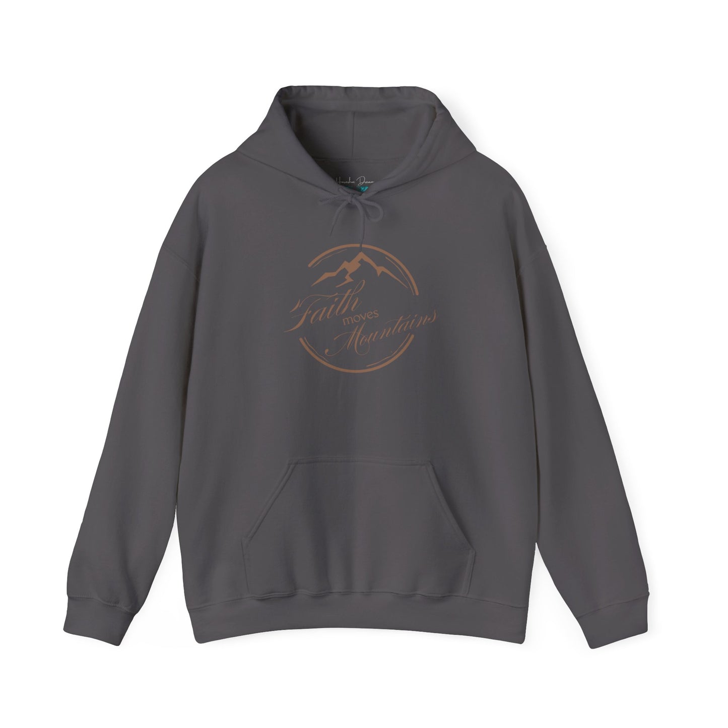 Faith Moves Mountains in Brown Unisex Heavy Blend™ Hoodie