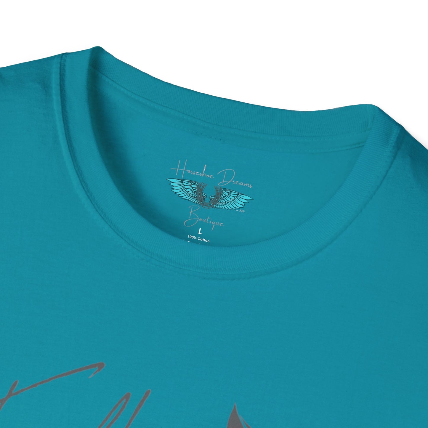 Faith and Horses in Grey Unisex Softstyle Graphic Tee