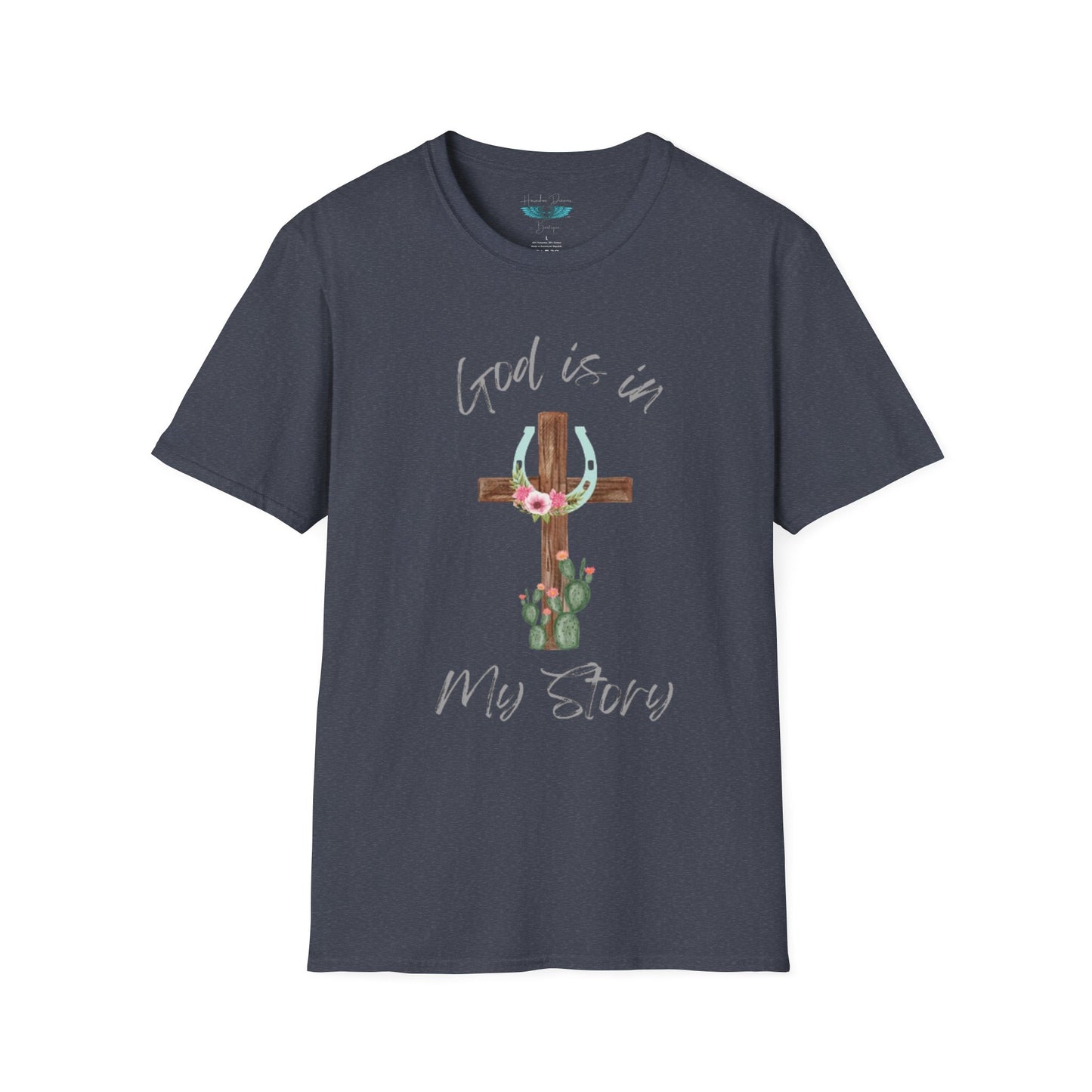 God Is In My Story Women's Unisex Softstyle Faith based Graphic T-Shirt