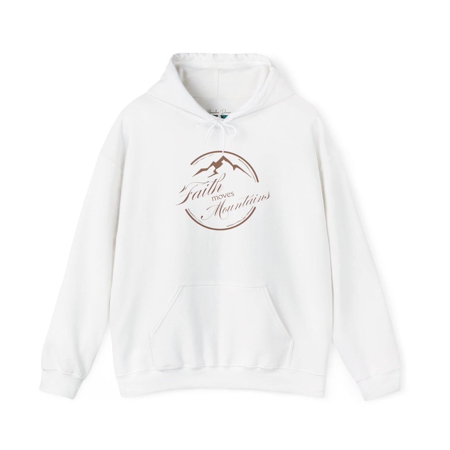 Faith Moves Mountains in Brown Unisex Heavy Blend™ Hoodie
