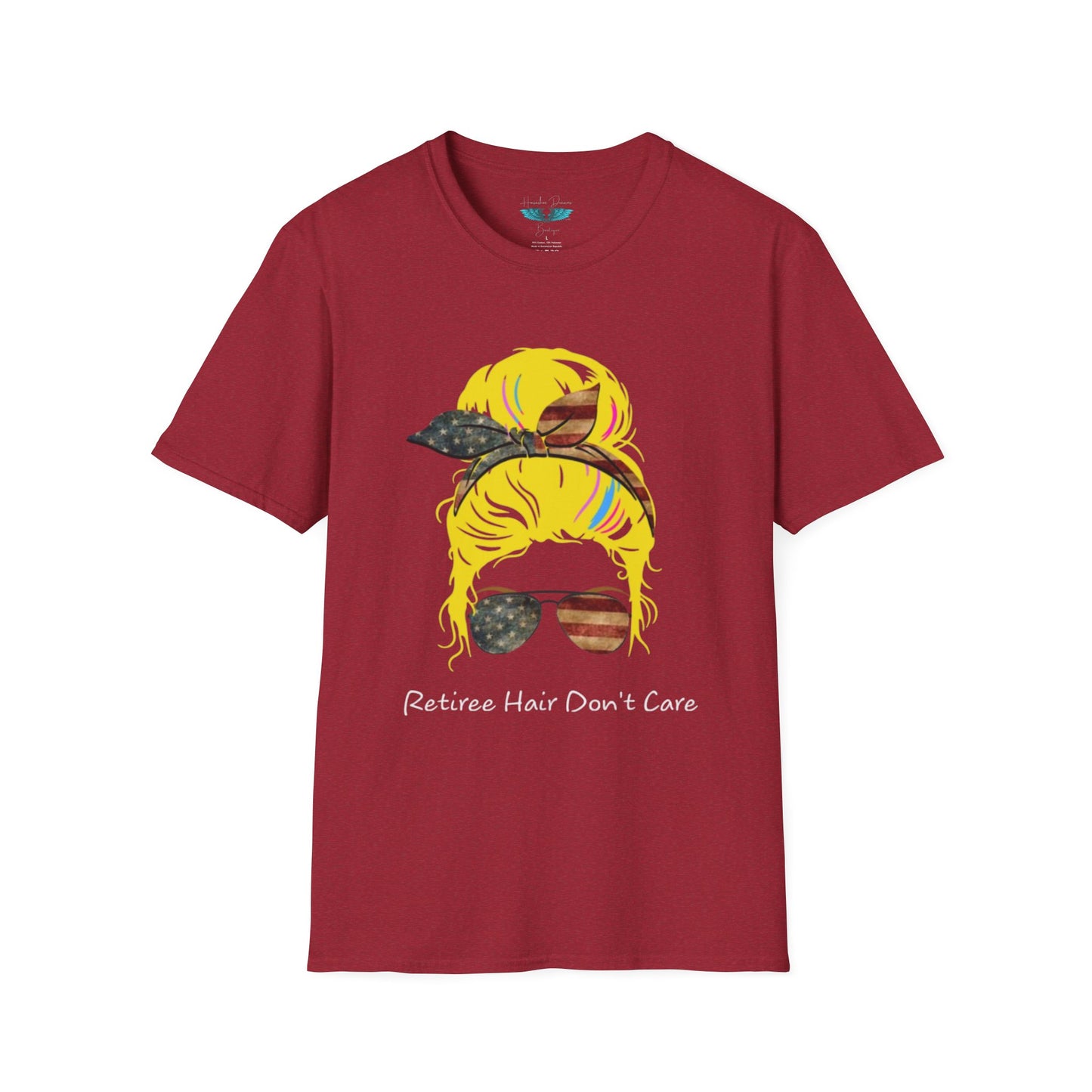 Retiree Hair Don't Care - Military Airforce - Soft Style Women's Graphic Tee