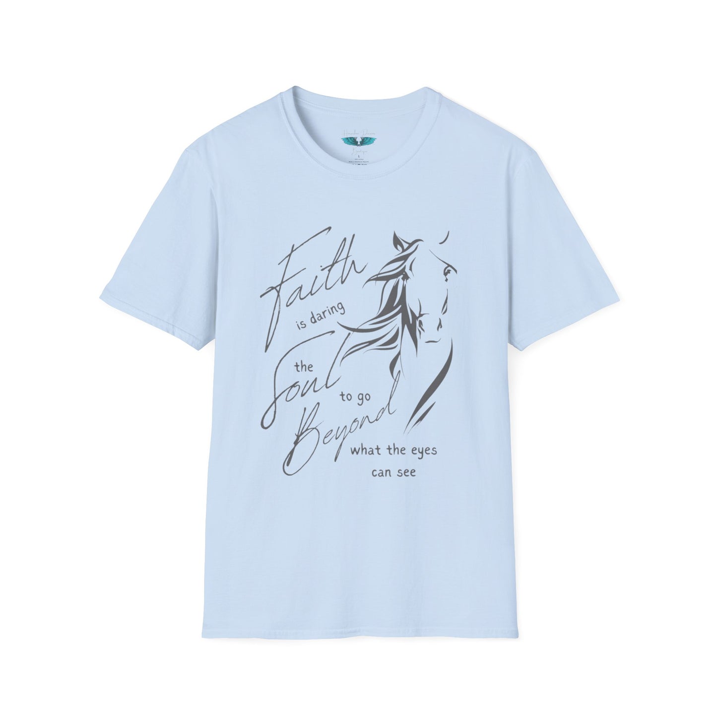 Faith and Horses in Grey Unisex Softstyle Graphic Tee
