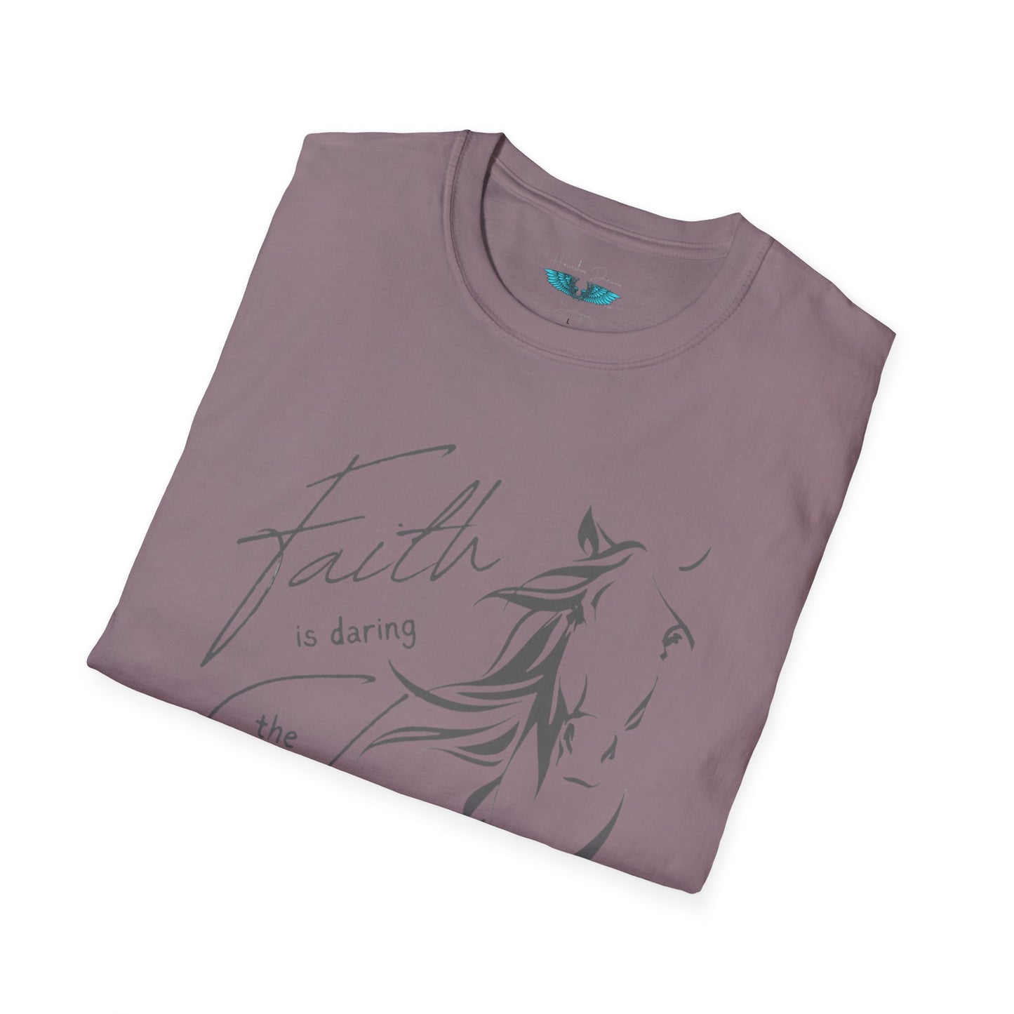 Faith and Horses in Grey Unisex Softstyle Graphic Tee