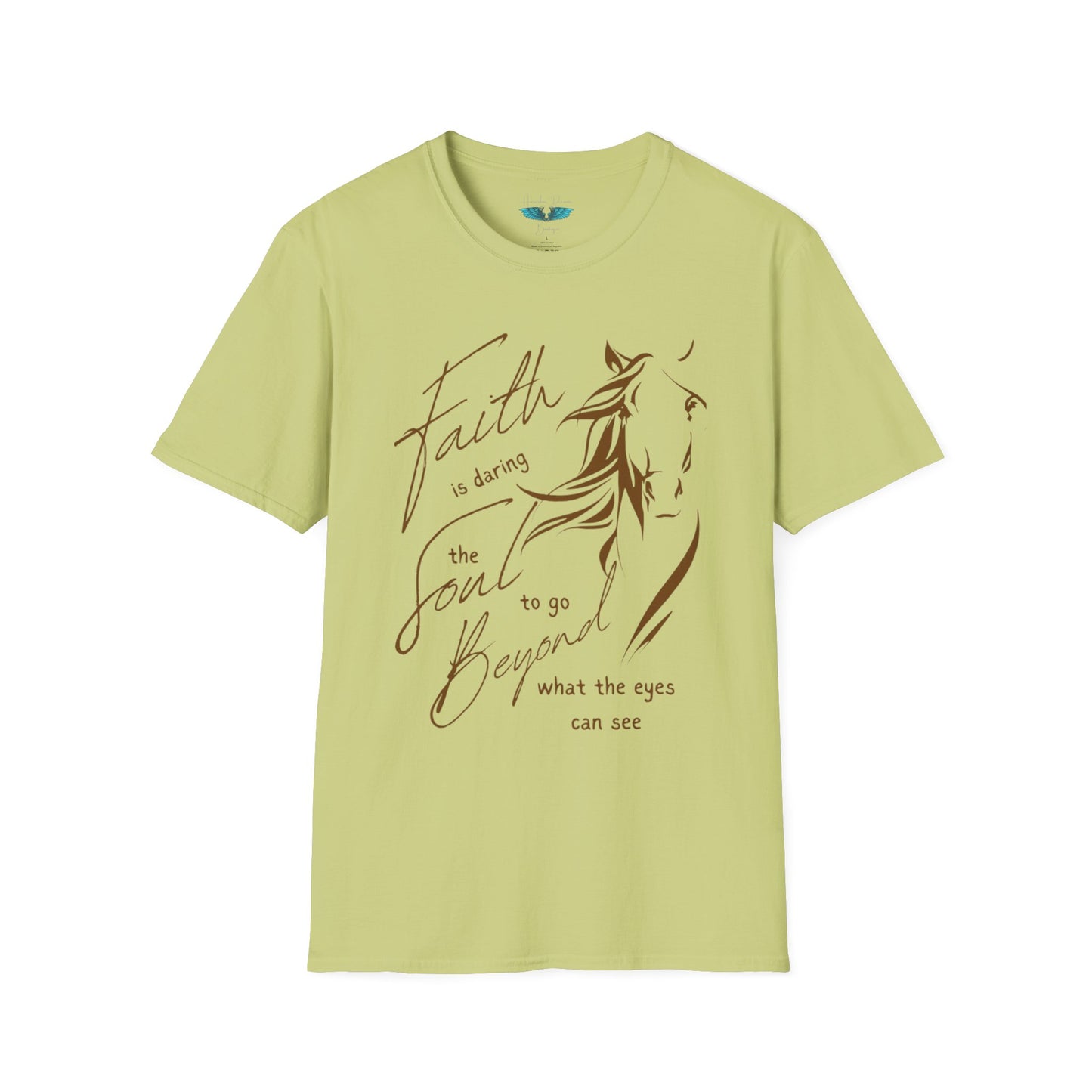 Faith and Horses in Brown Unisex Softstyle T-Shirt