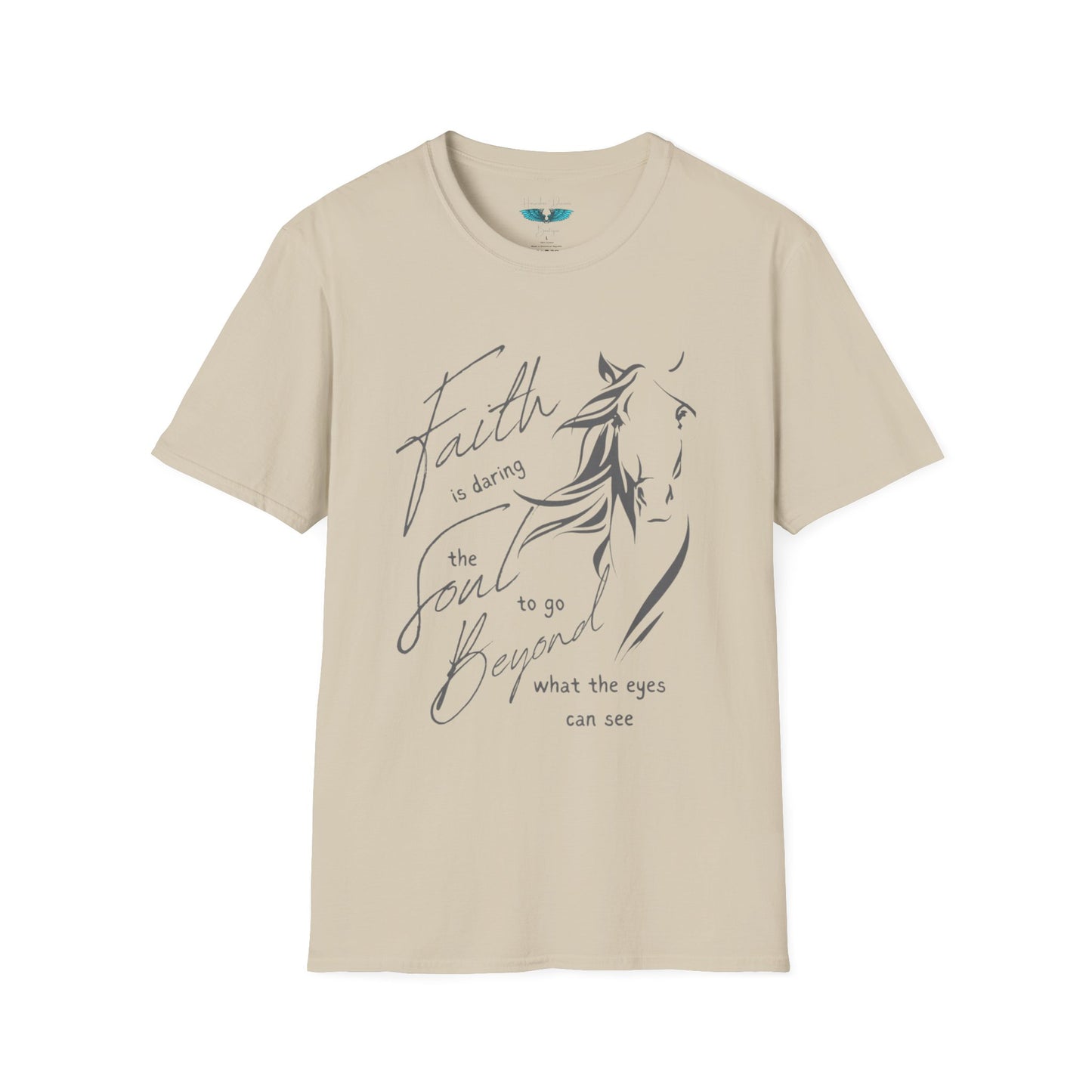 Faith and Horses in Grey Unisex Softstyle Graphic Tee