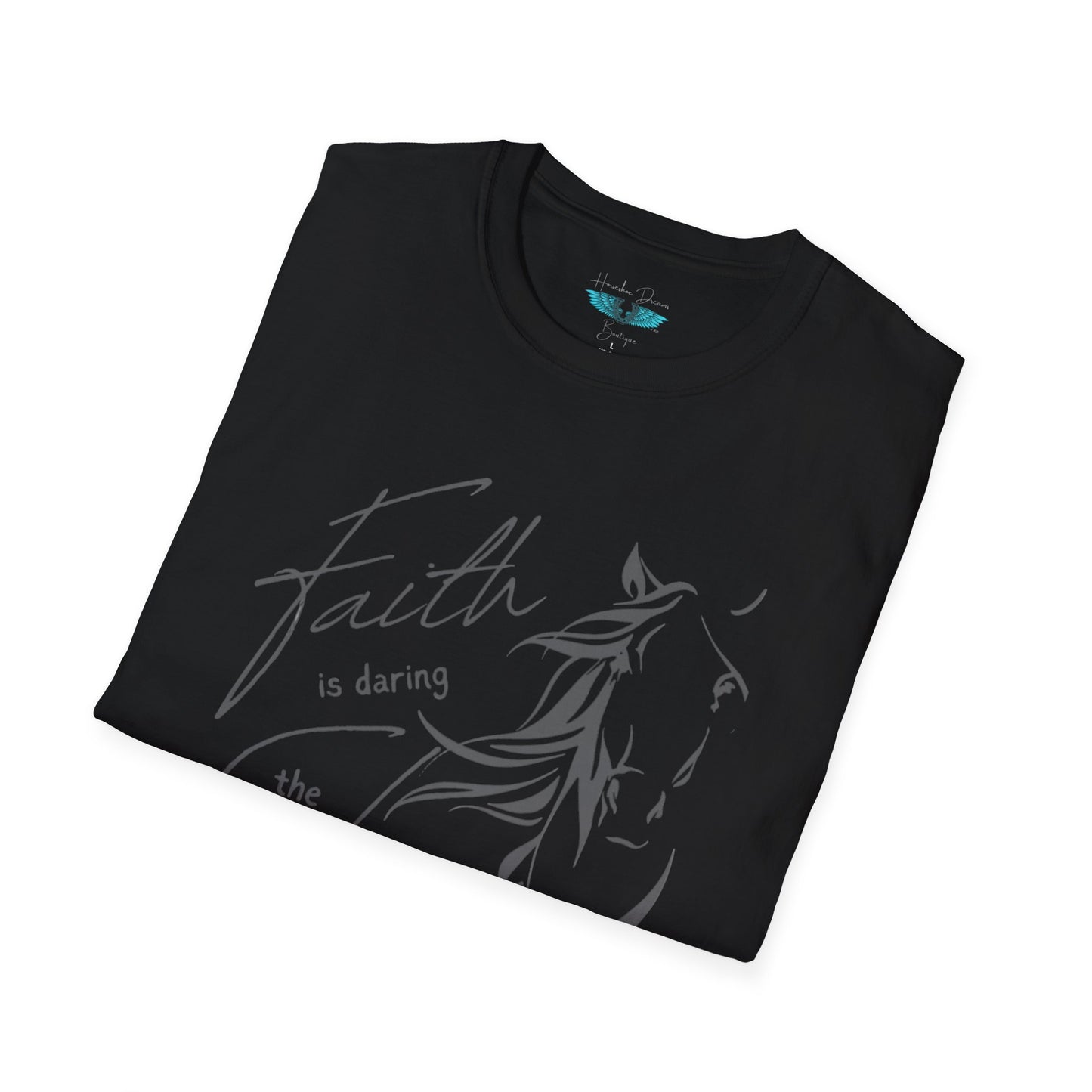 Faith and Horses in Grey Unisex Softstyle Graphic Tee