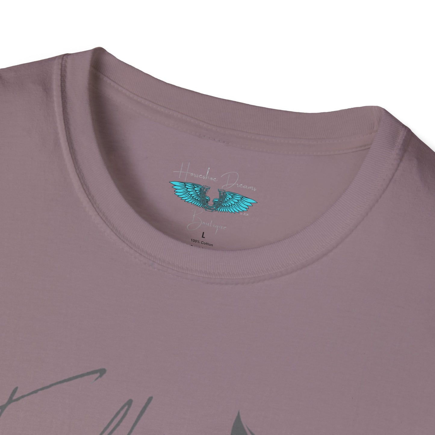 Faith and Horses in Grey Unisex Softstyle Graphic Tee