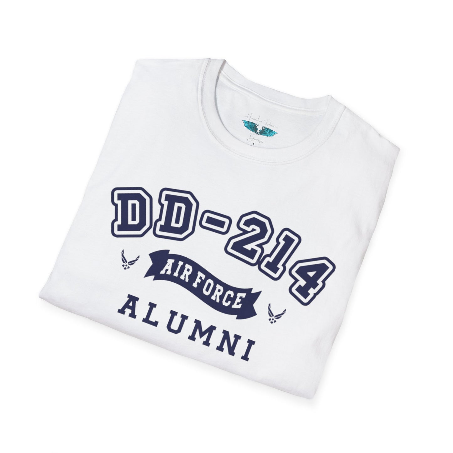 Air Force Alumni Women's Soft Style T-Shirt Letters in Navy