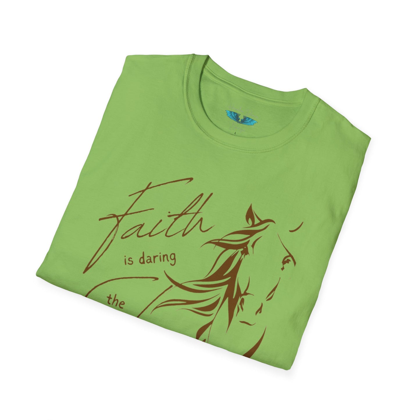 Faith and Horses in Brown Unisex Softstyle T-Shirt