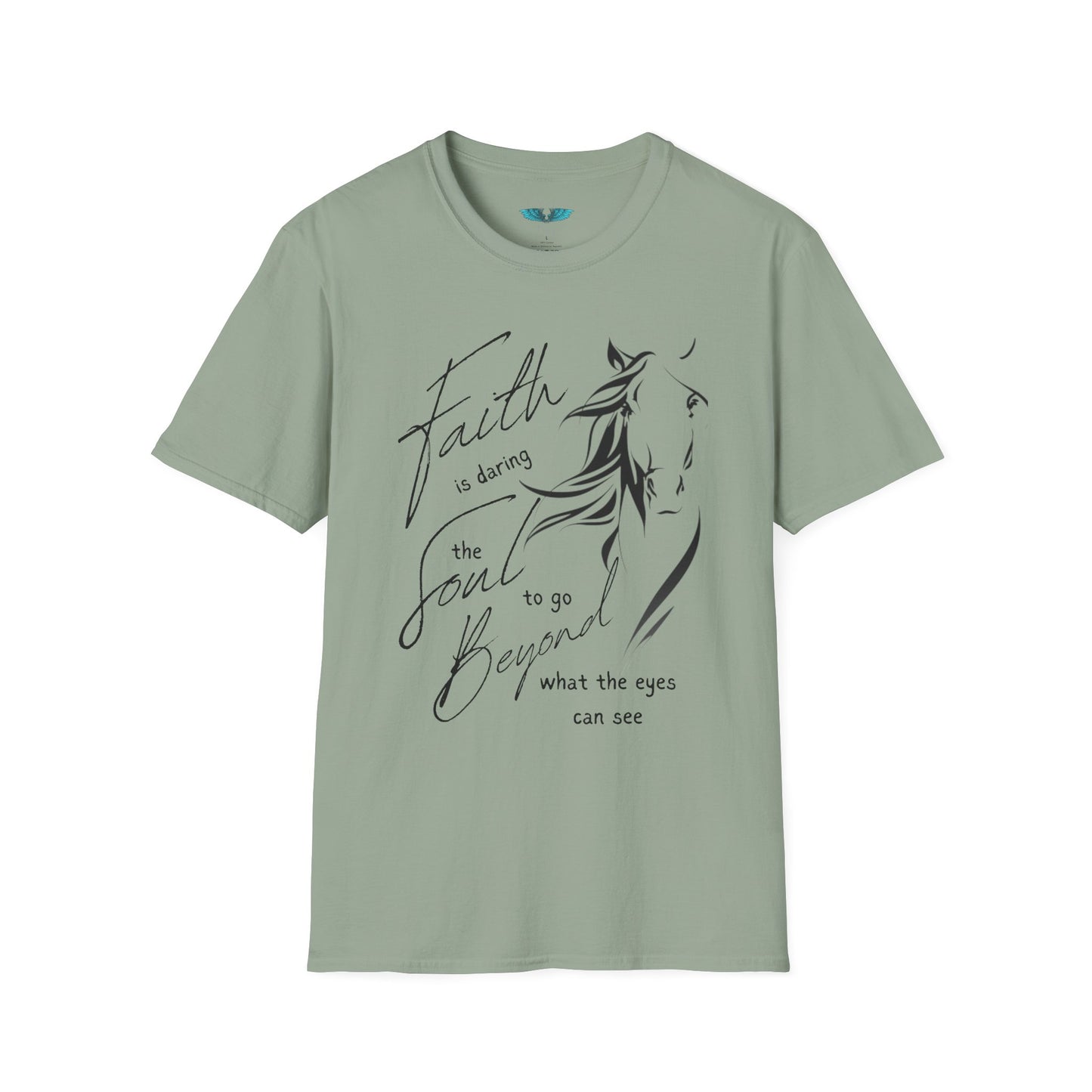 Faith and Horses in black Unisex Softstyle Graphic Tee