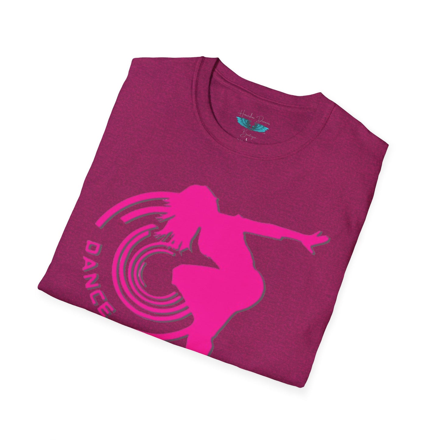 Dance Silhouette Graphic Tee in Lifted Pink Unisex Softstyle T-Shirt