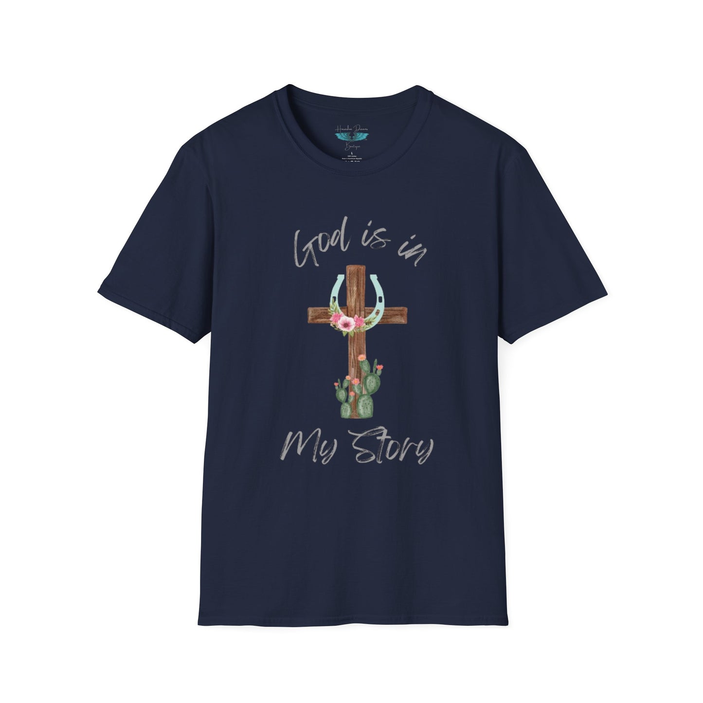 God Is In My Story Women's Unisex Softstyle Faith based Graphic T-Shirt