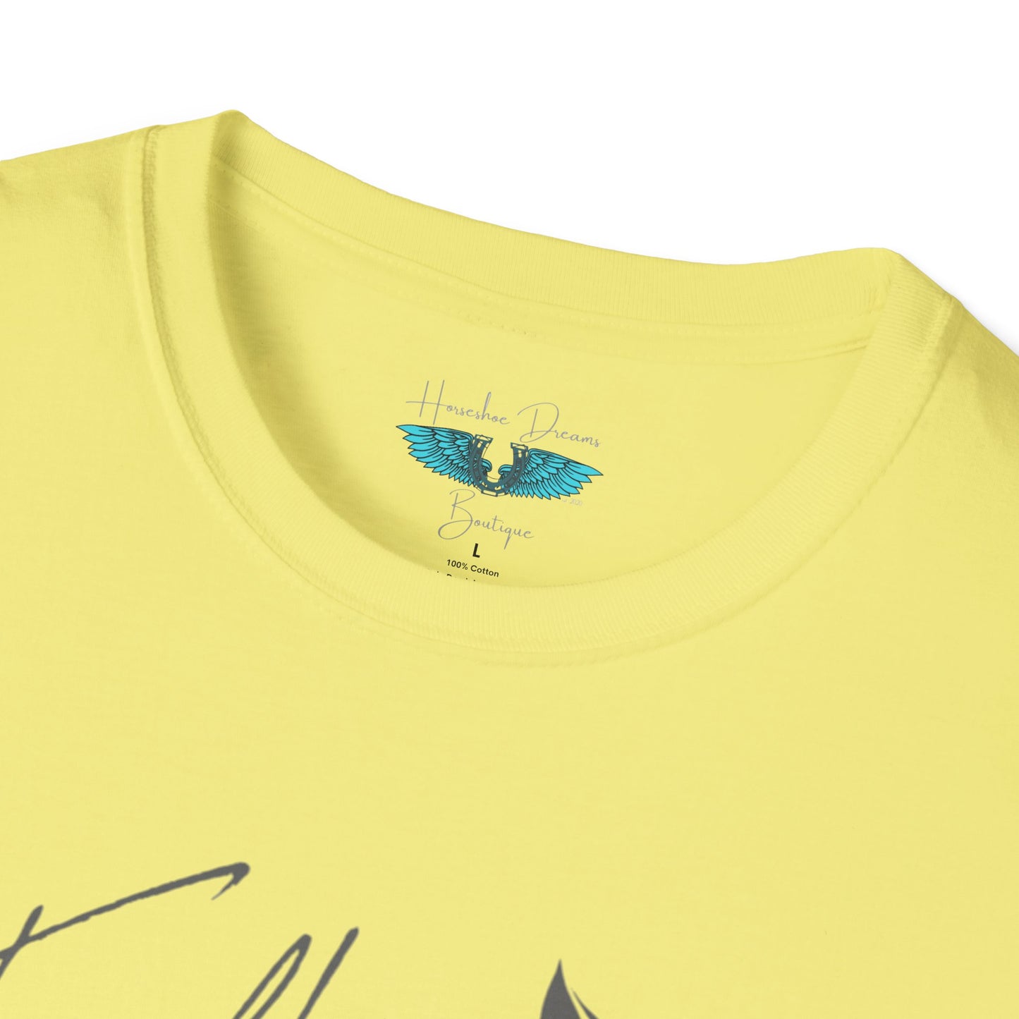 Faith and Horses in Grey Unisex Softstyle Graphic Tee