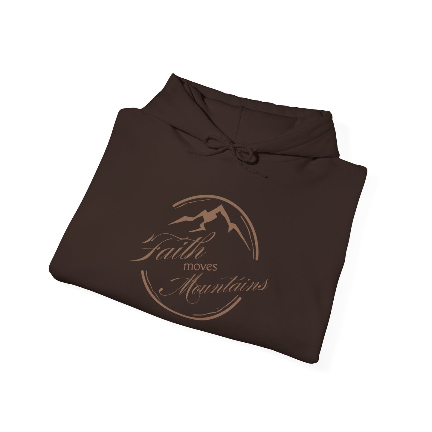 Faith Moves Mountains in Brown Unisex Heavy Blend™ Hoodie