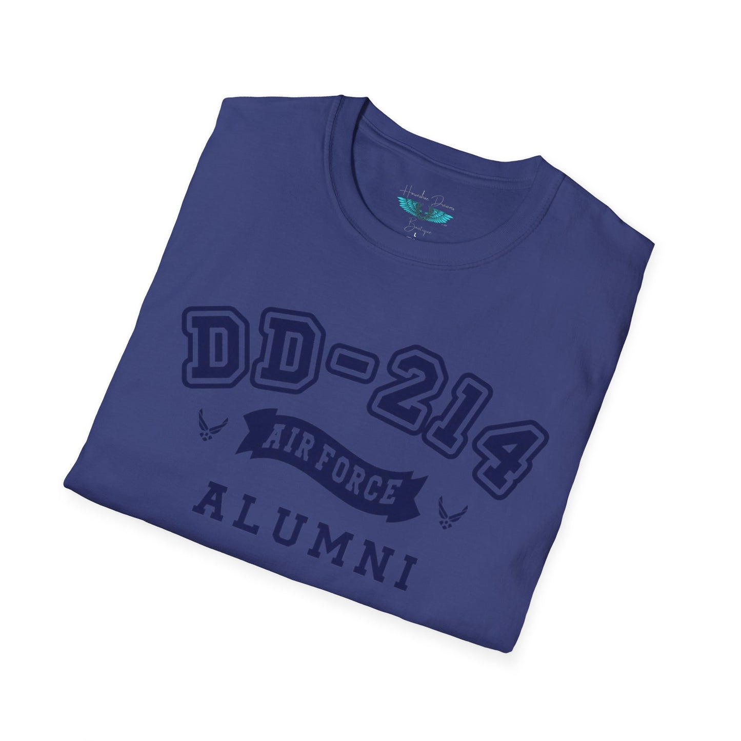 Air Force Alumni Women's Soft Style T-Shirt Letters in Navy