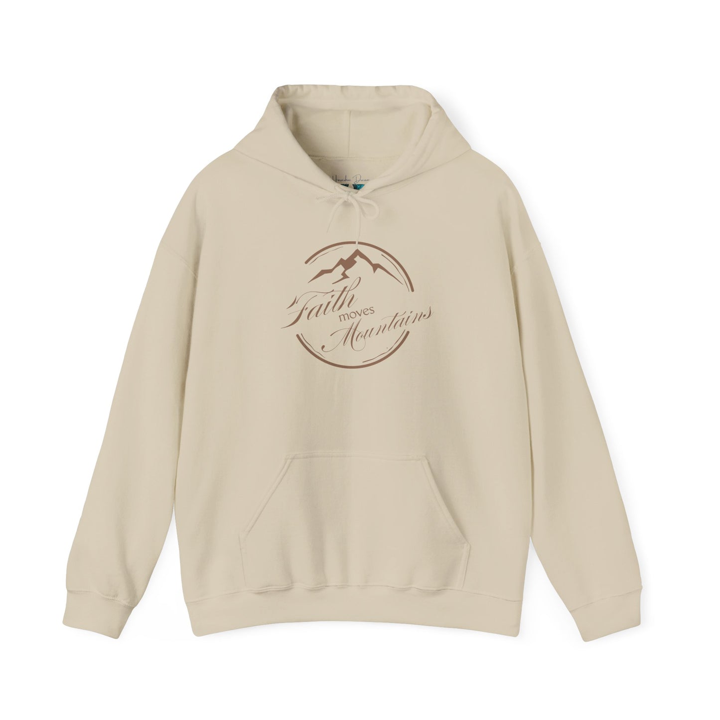Faith Moves Mountains in Brown Unisex Heavy Blend™ Hoodie