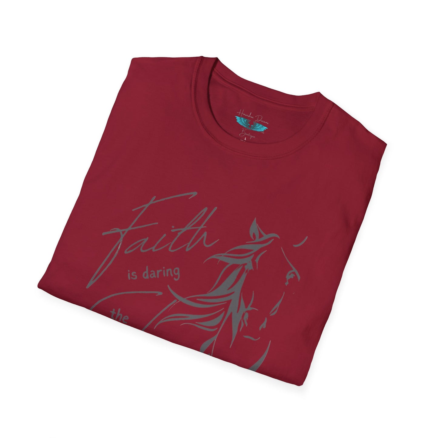 Faith and Horses in Grey Unisex Softstyle Graphic Tee