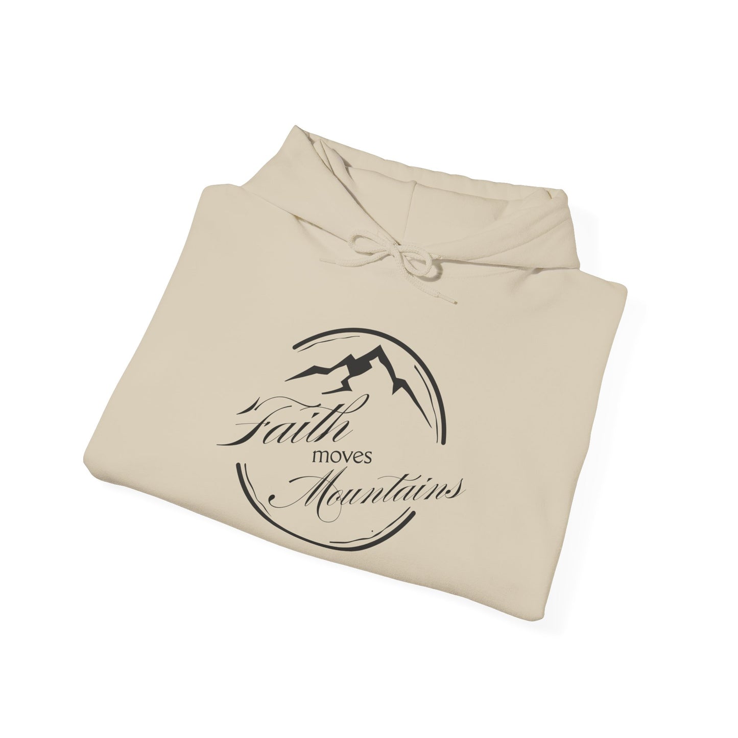 Faith Moves Moutains in Black Unisex Heavy Blend™ Hooded Sweatshirt