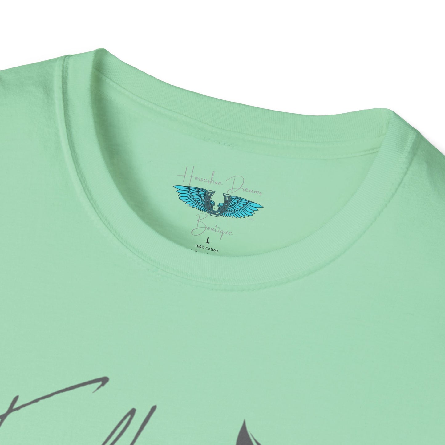Faith and Horses in Grey Unisex Softstyle Graphic Tee