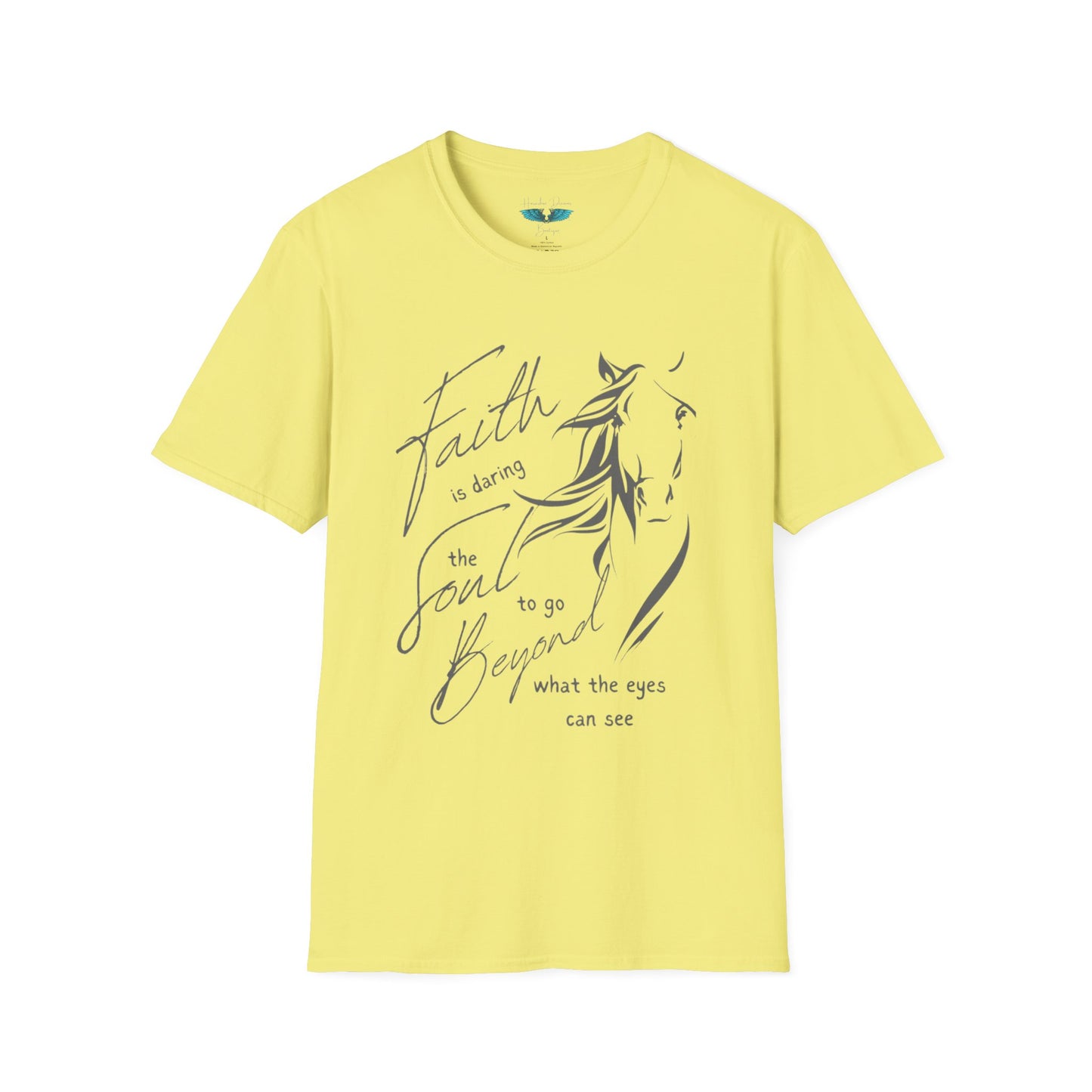 Faith and Horses in Grey Unisex Softstyle Graphic Tee
