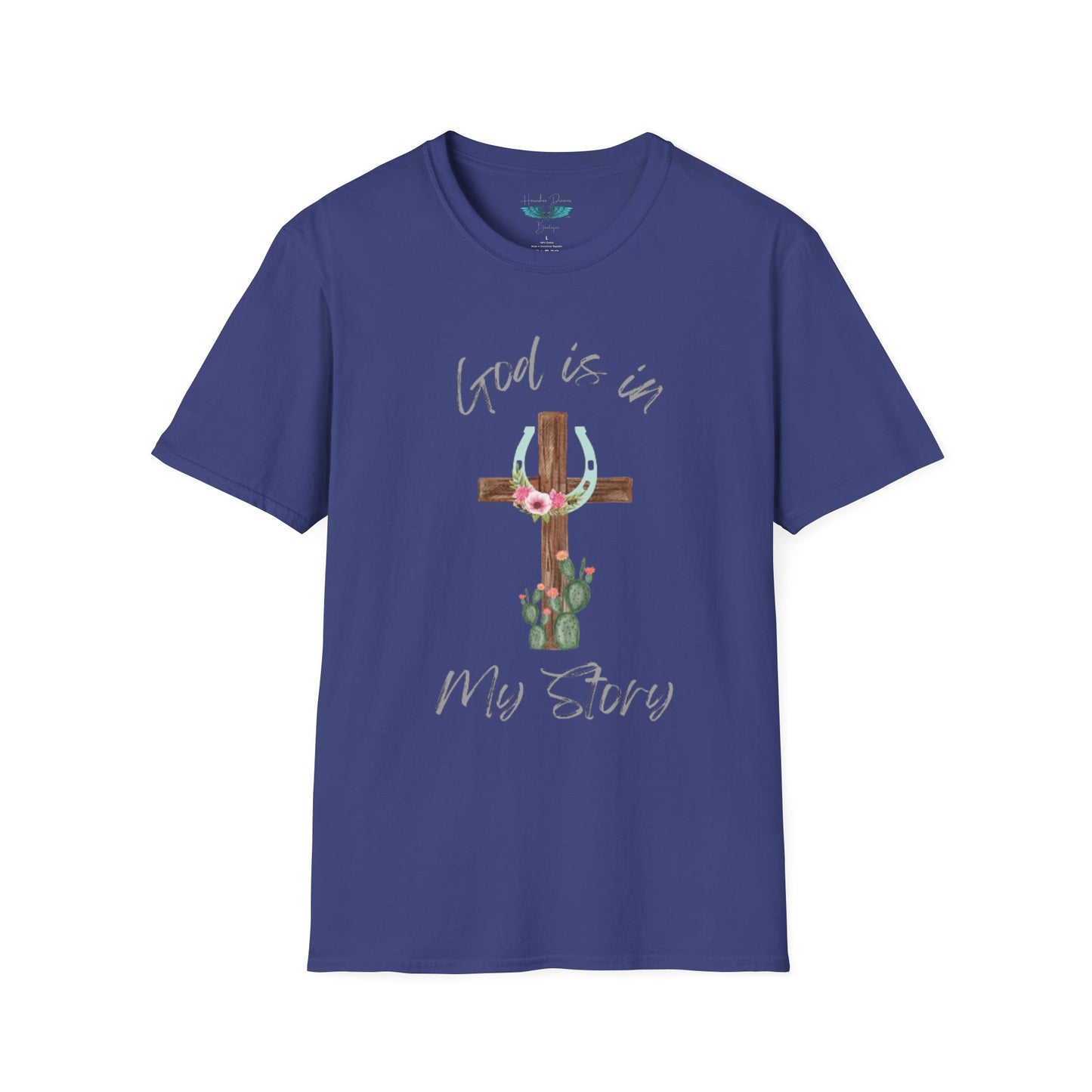God Is In My Story Women's Unisex Softstyle Faith based Graphic T-Shirt