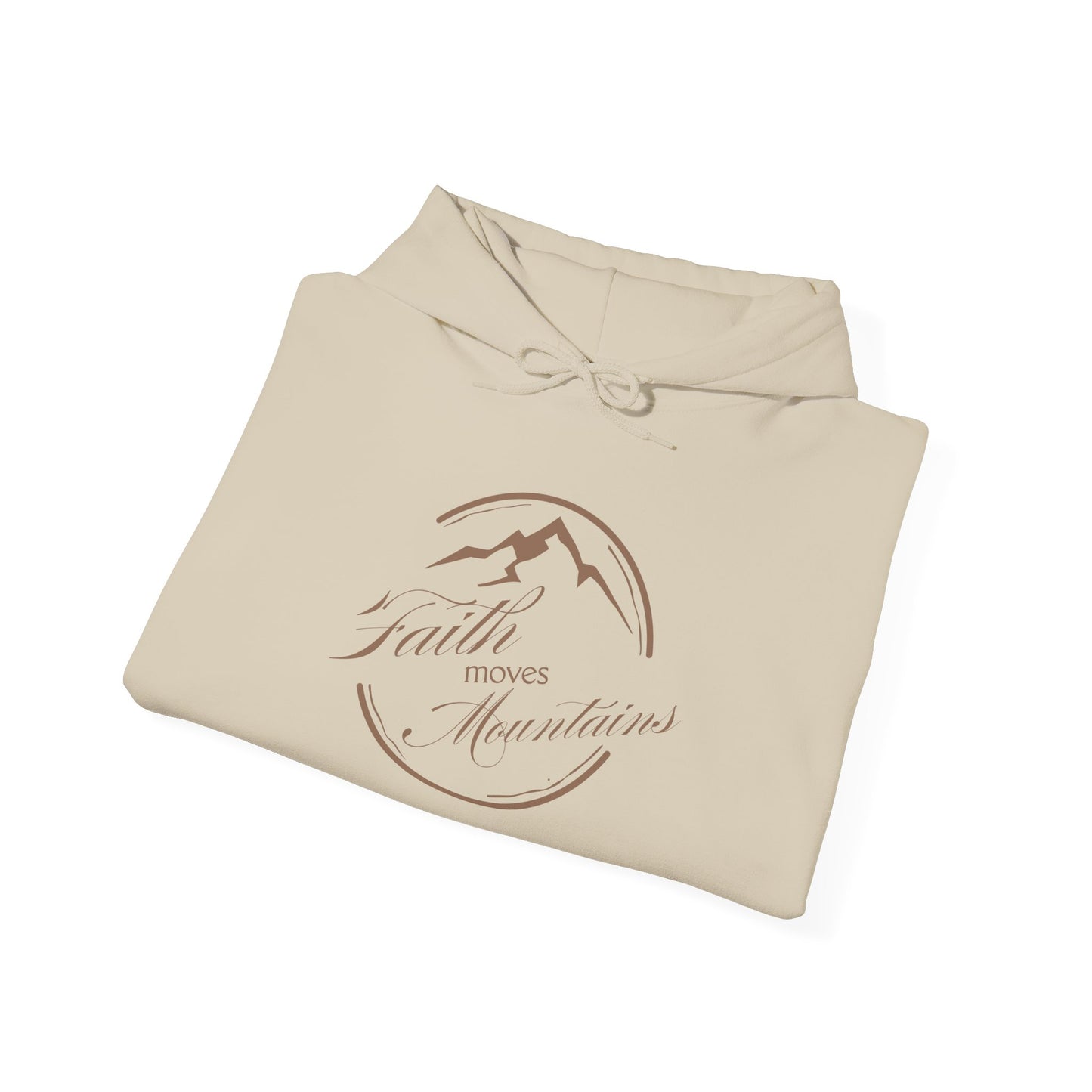Faith Moves Mountains in Brown Unisex Heavy Blend™ Hoodie
