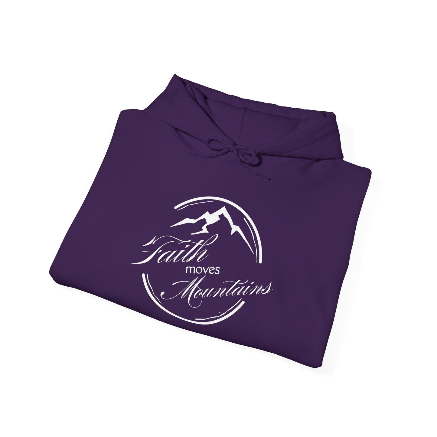 Faith Moves Mountains in White Unisex Heavy Blend™ Hoodie