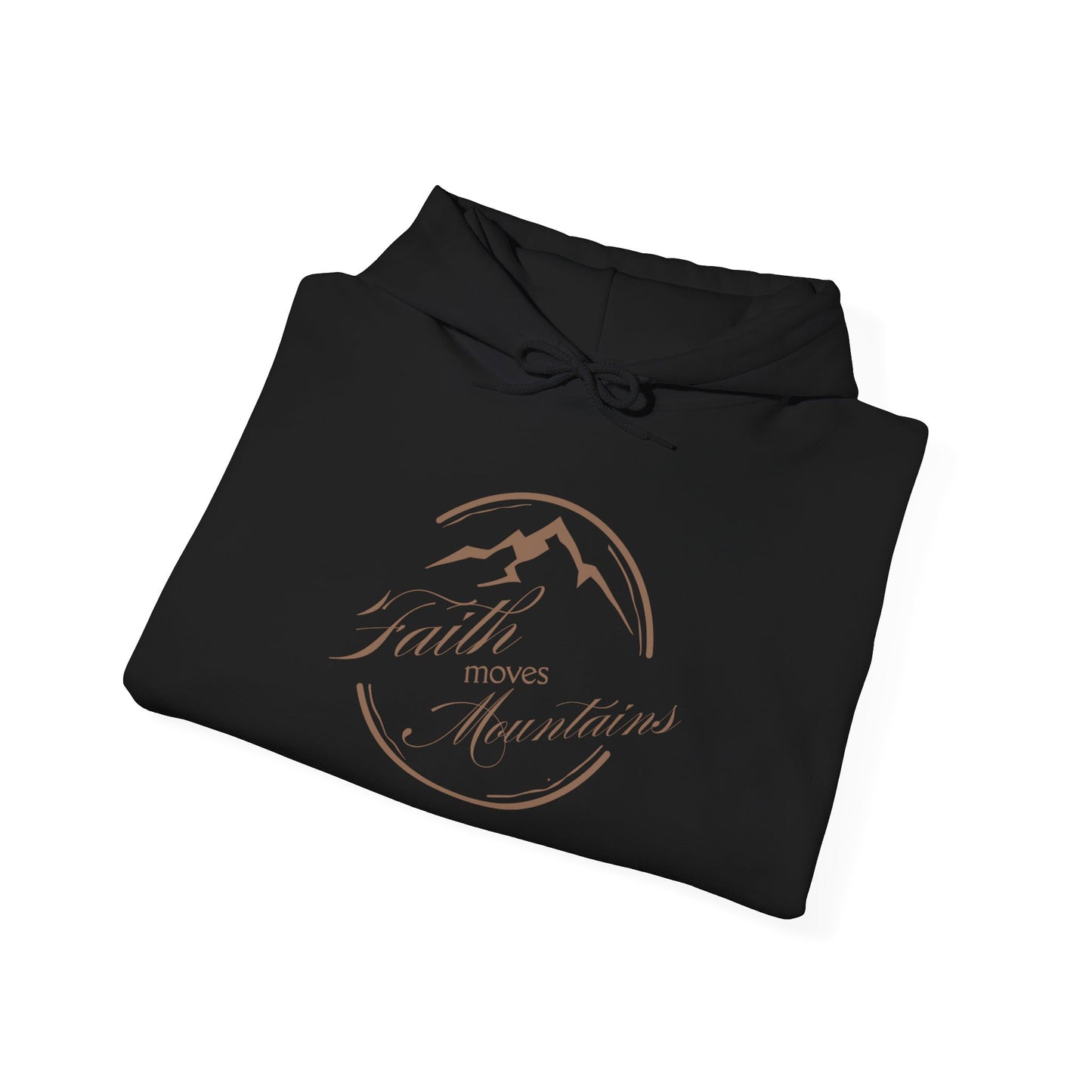 Faith Moves Mountains in Brown Unisex Heavy Blend™ Hoodie