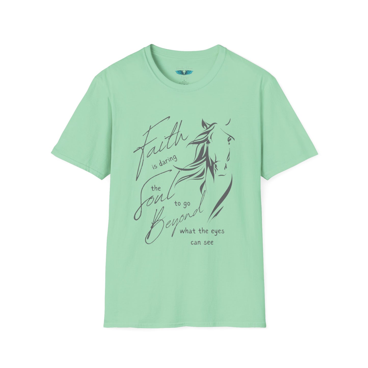 Faith and Horses in Grey Unisex Softstyle Graphic Tee