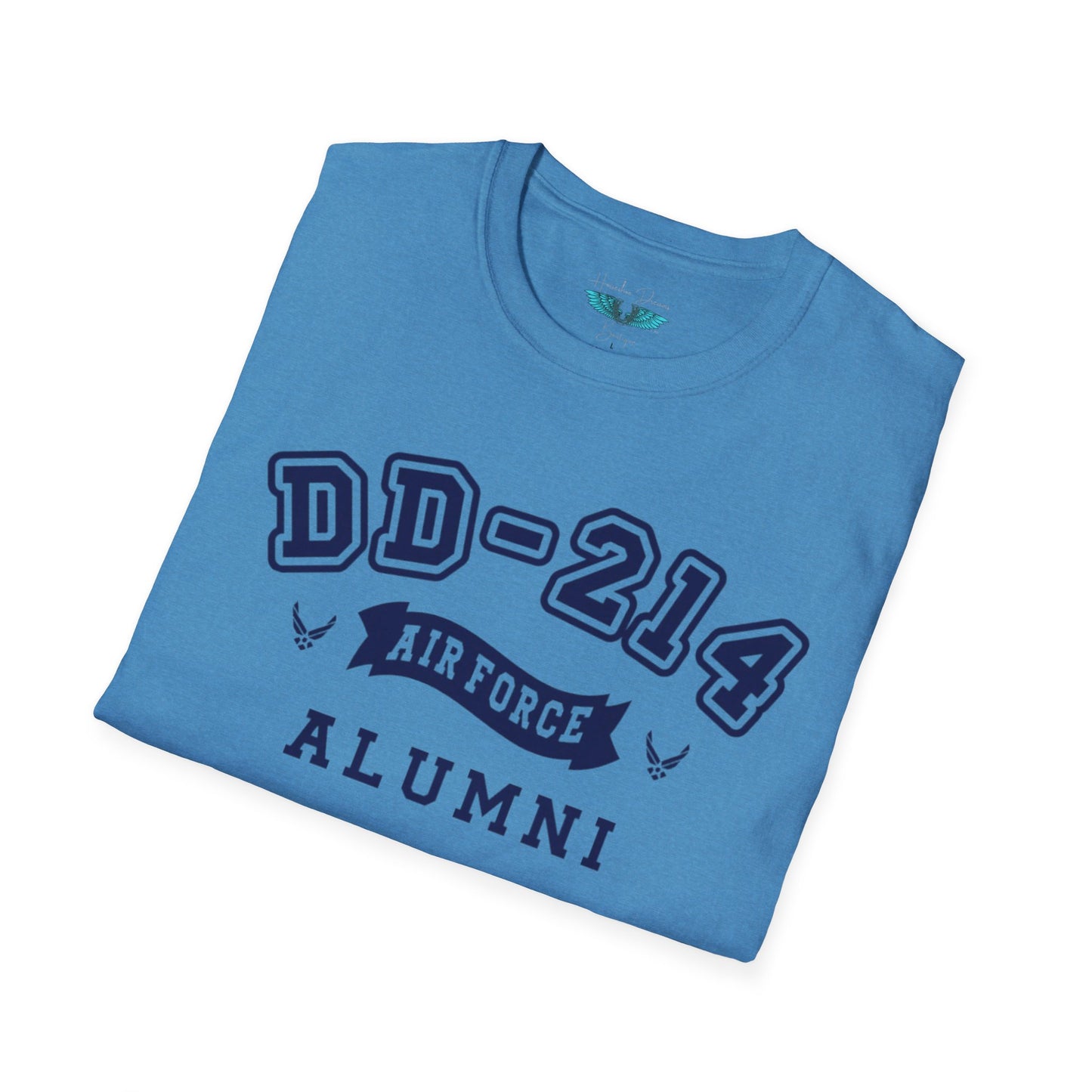 Air Force Alumni Women's Soft Style T-Shirt Letters in Navy