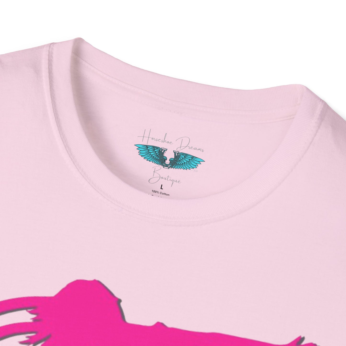Dance Silhouette Graphic Tee in Lifted Pink Unisex Softstyle T-Shirt
