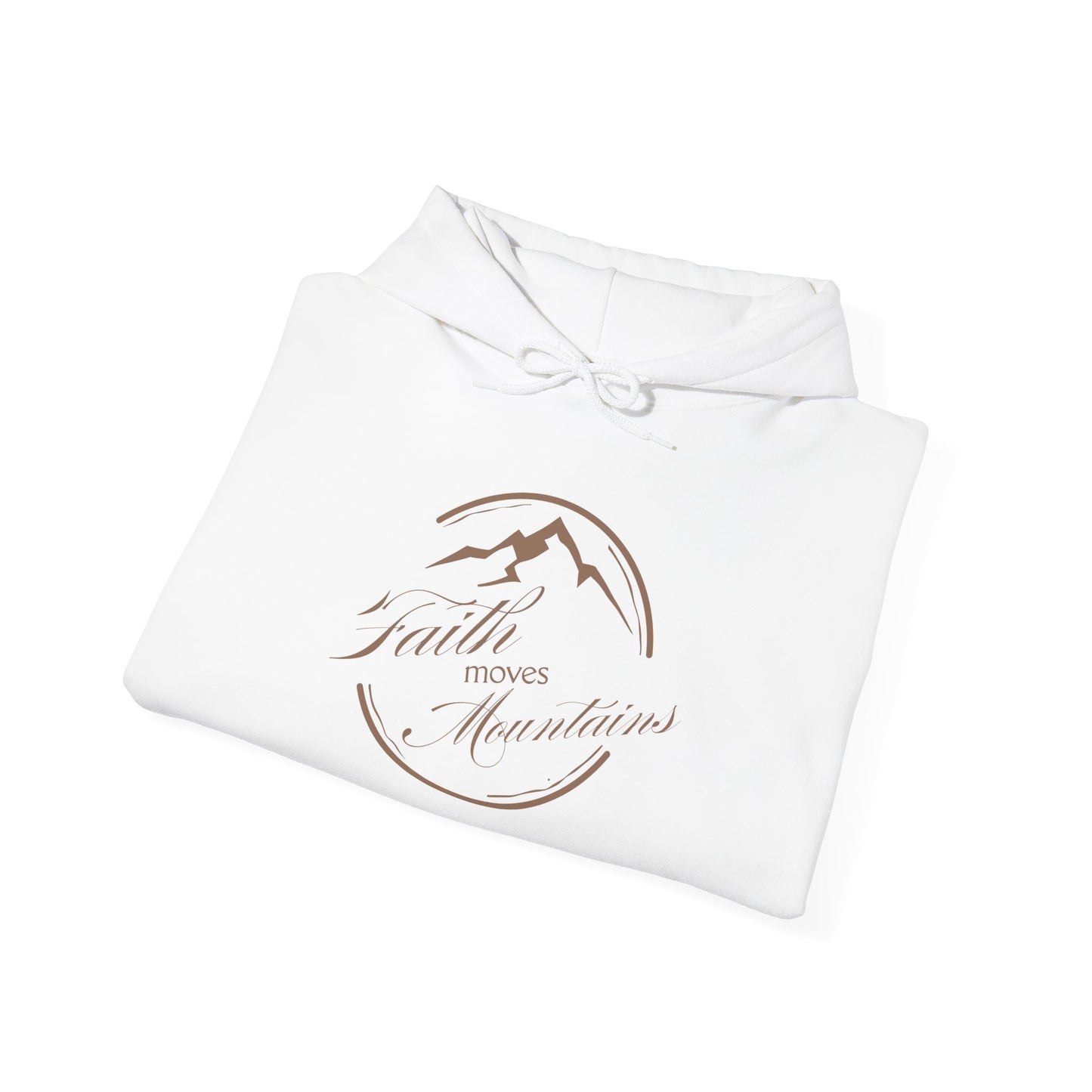 Faith Moves Mountains in Brown Unisex Heavy Blend™ Hoodie