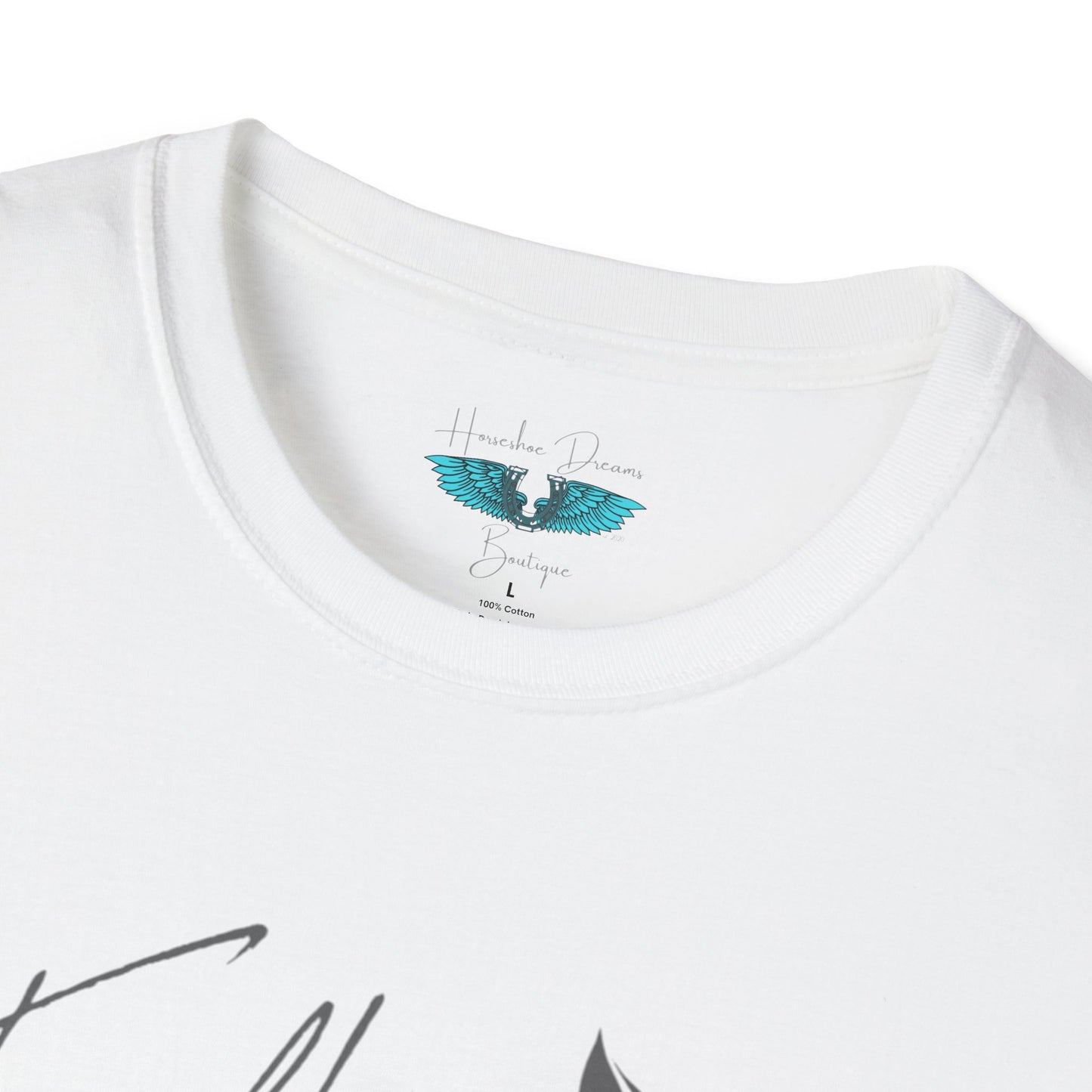 Faith and Horses in Grey Unisex Softstyle Graphic Tee