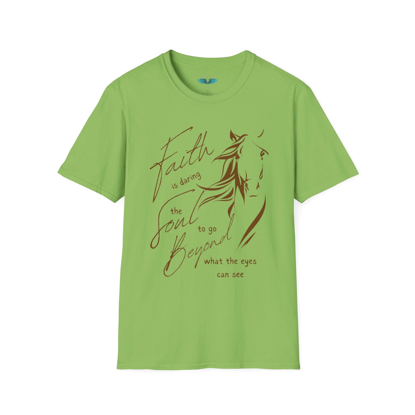 Faith and Horses in Brown Unisex Softstyle T-Shirt