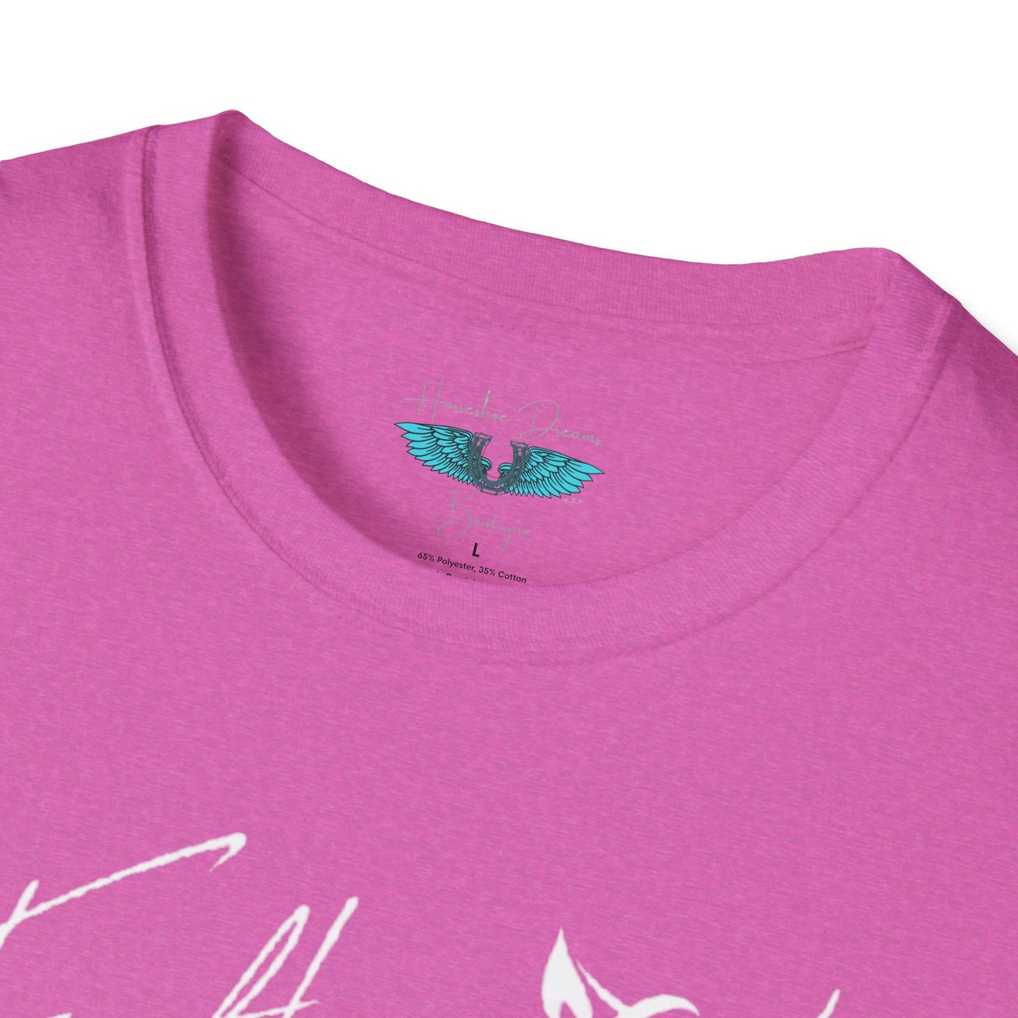 Faith and Horses in White Unisex Softstyle T-Shirt