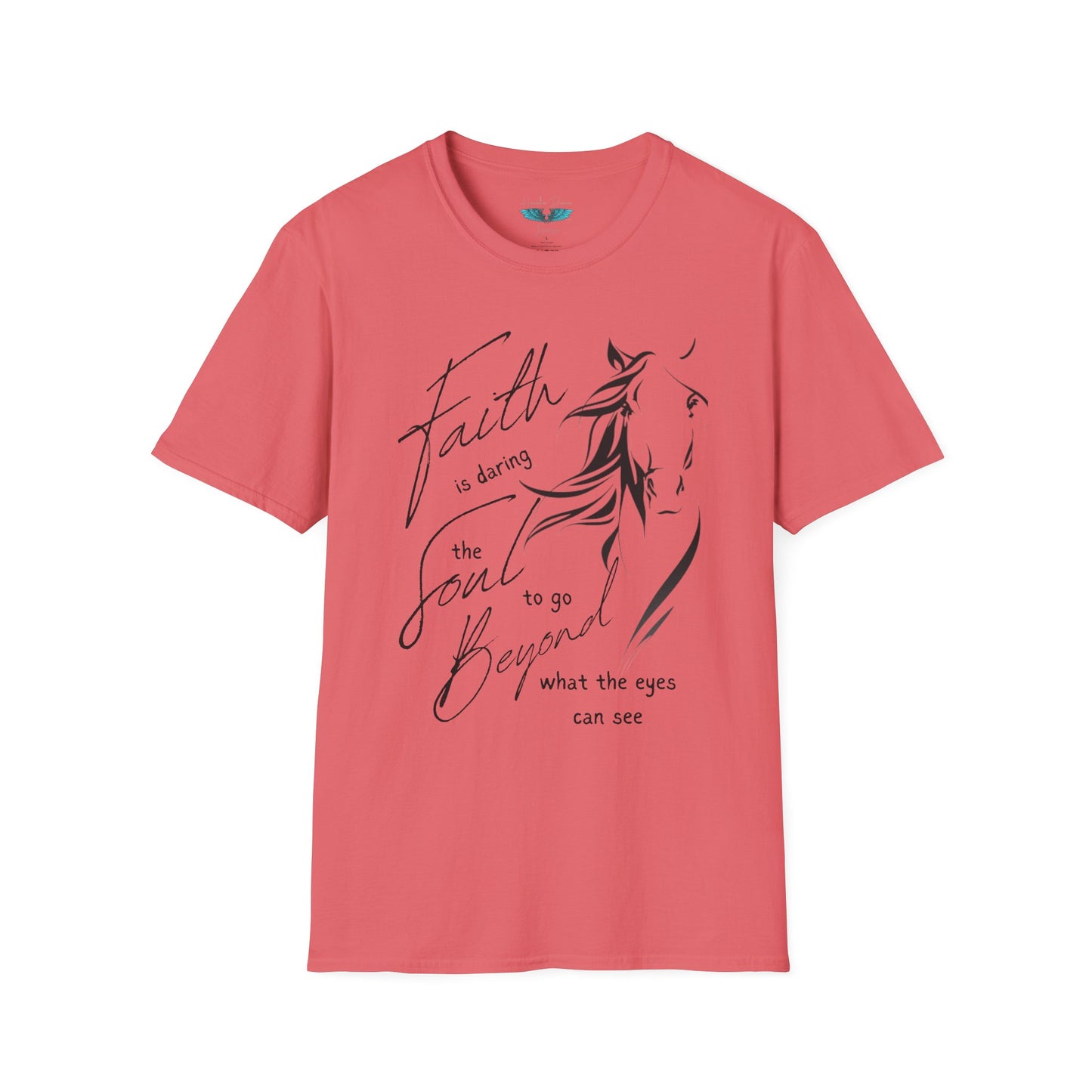 Faith and Horses in black Unisex Softstyle Graphic Tee