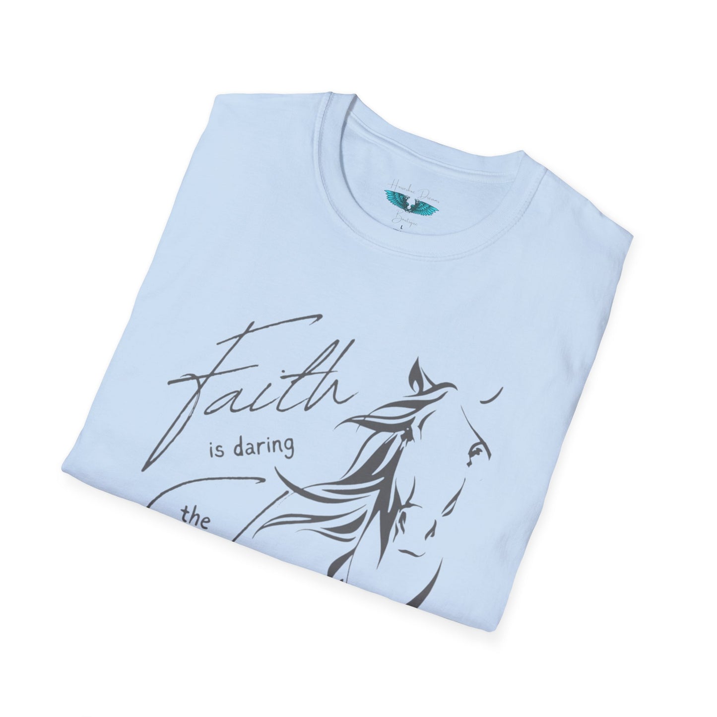 Faith and Horses in Grey Unisex Softstyle Graphic Tee